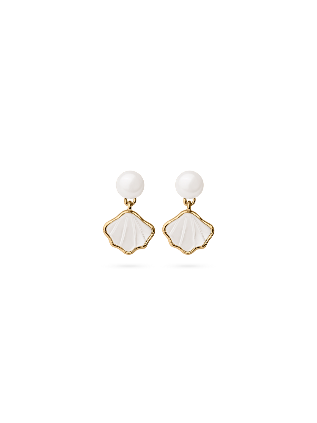 corsica pearl earring 18k gold plated brass