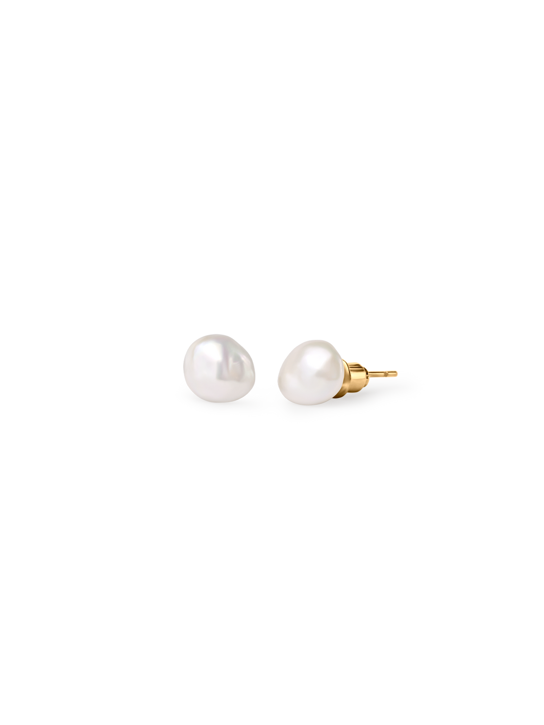 freshwater pearl stud waterproof 18k gold PVD plating, freshwater pearls