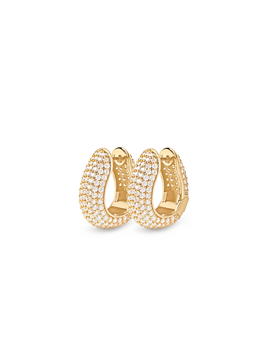 Oval Pavé Dome Hoops