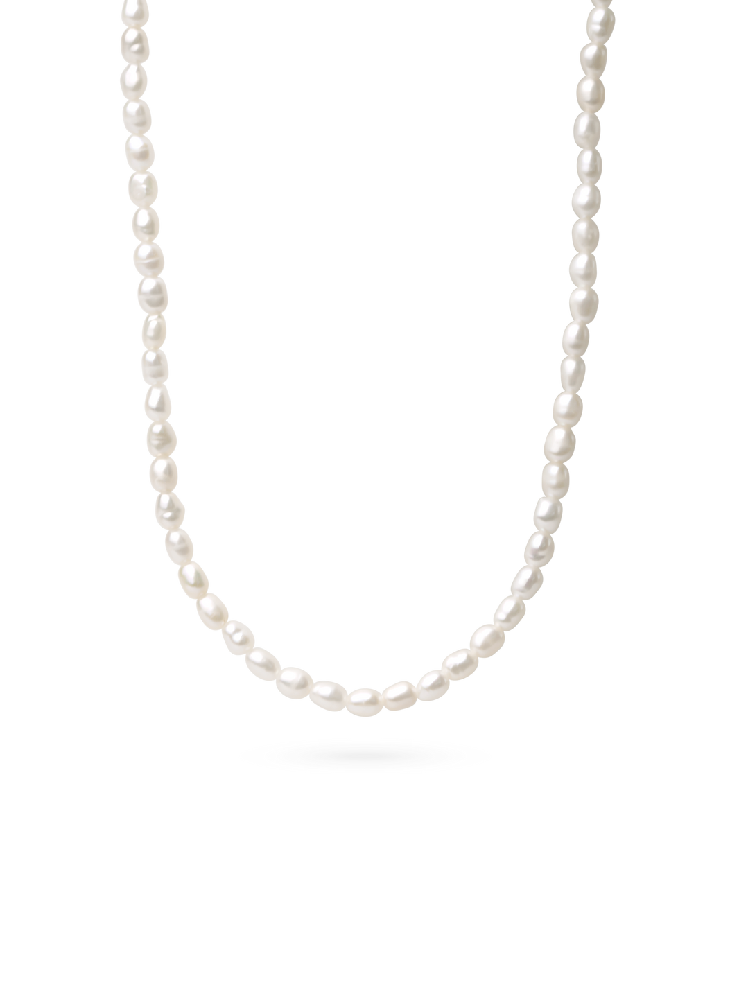 shoreline pearl necklace, freshwater pearls, waterproof 18k gold PVD plating
