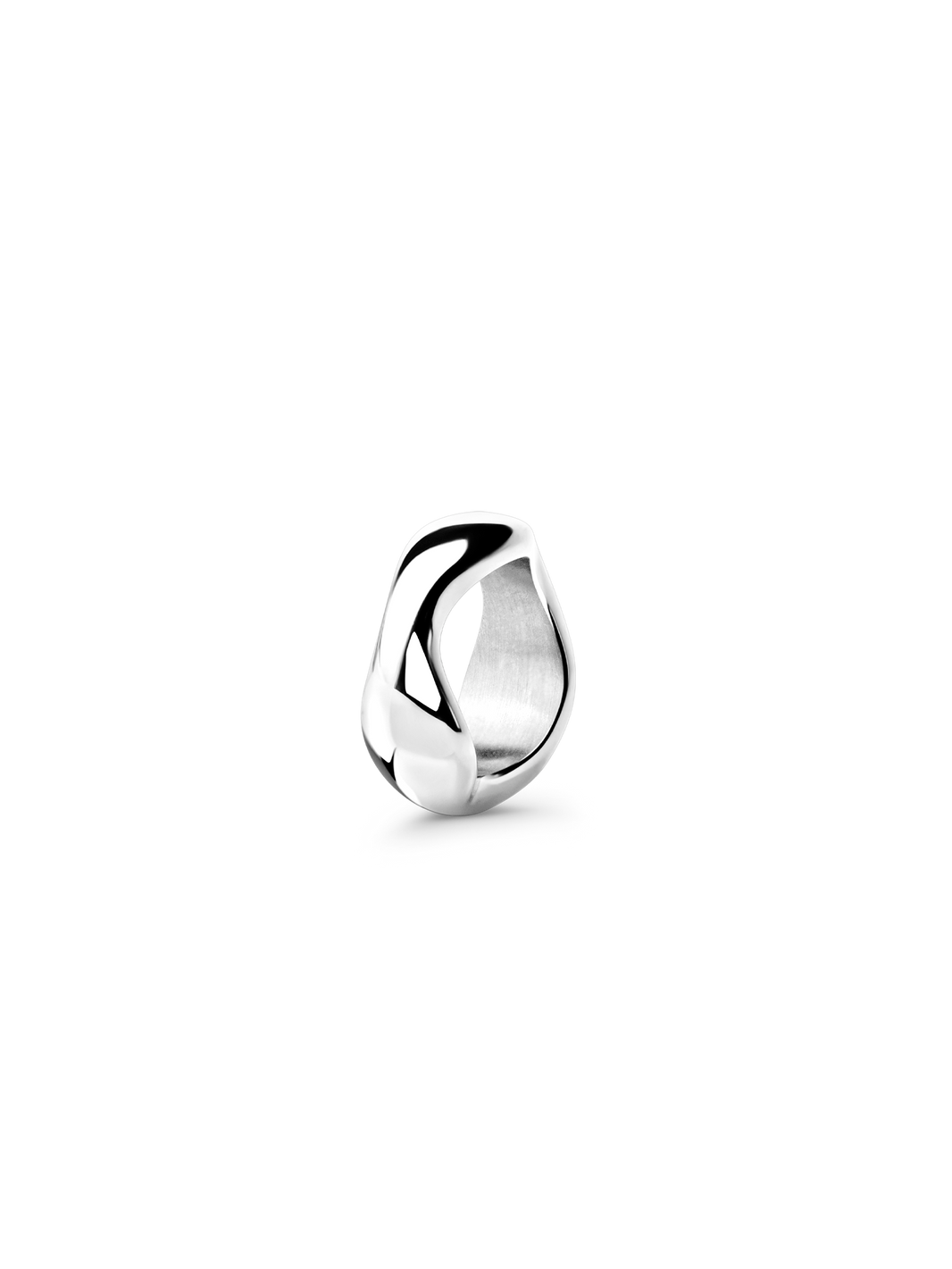 Wavy Smooth Chunky Ring 925 silver plated brass