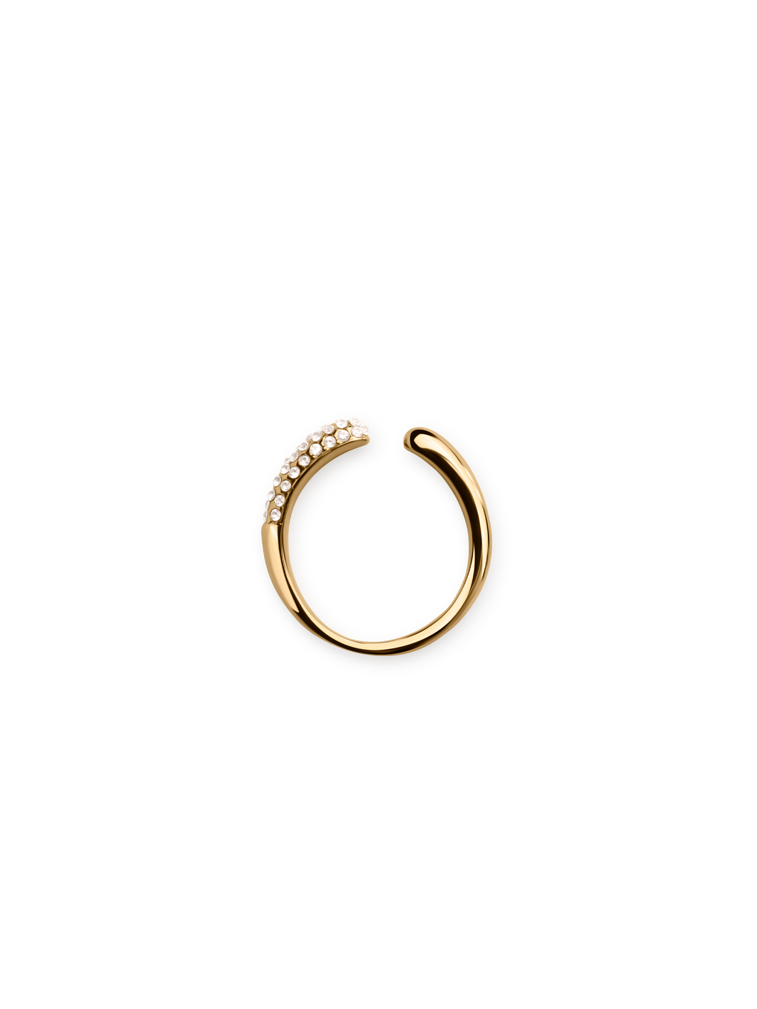 adjustable pave ring 18k gold PVD plated steel