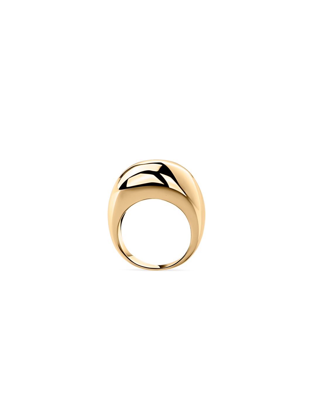 dome ring 18k gold plated brass