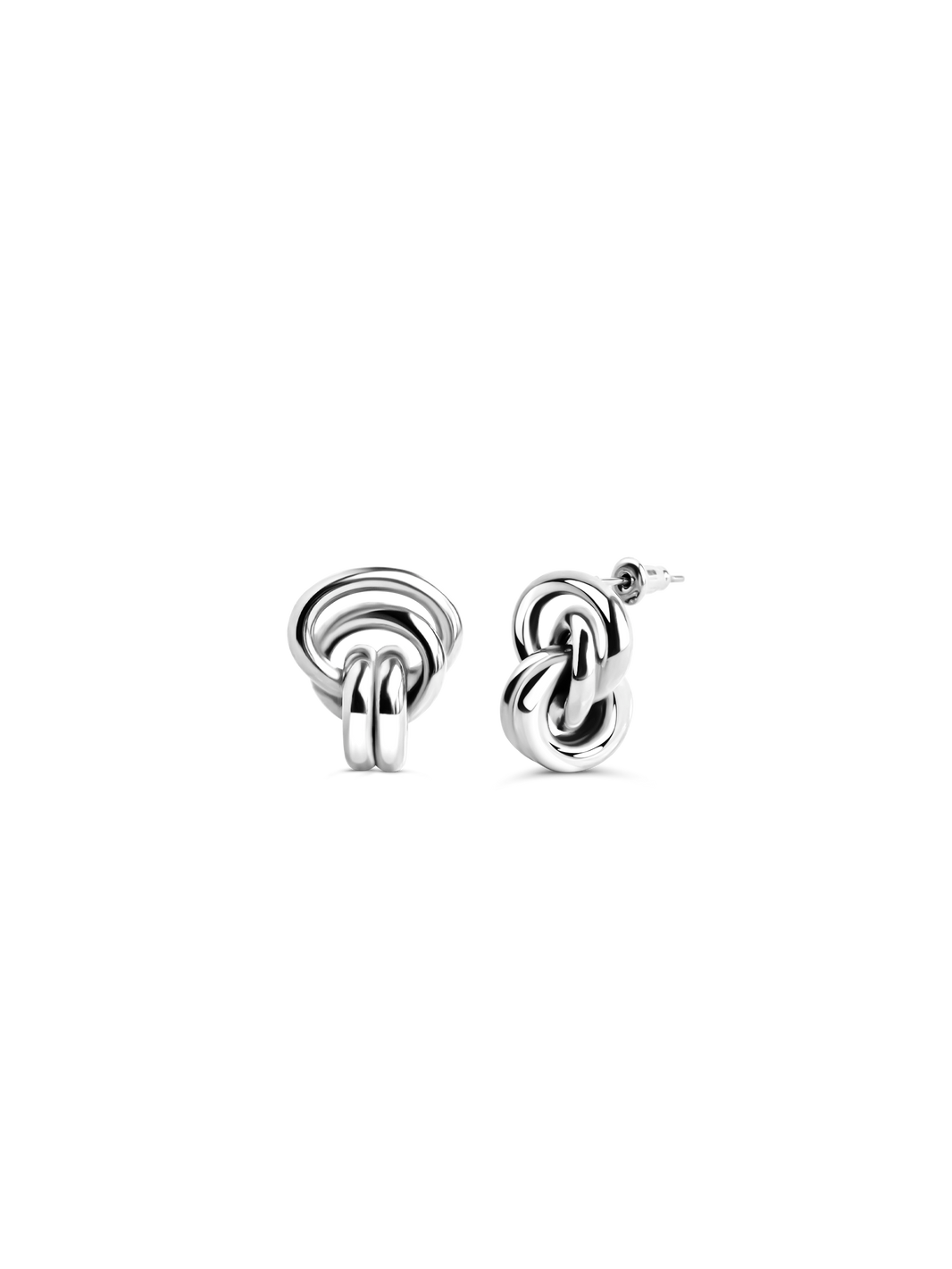 double knot earrings 925 silver plated steel