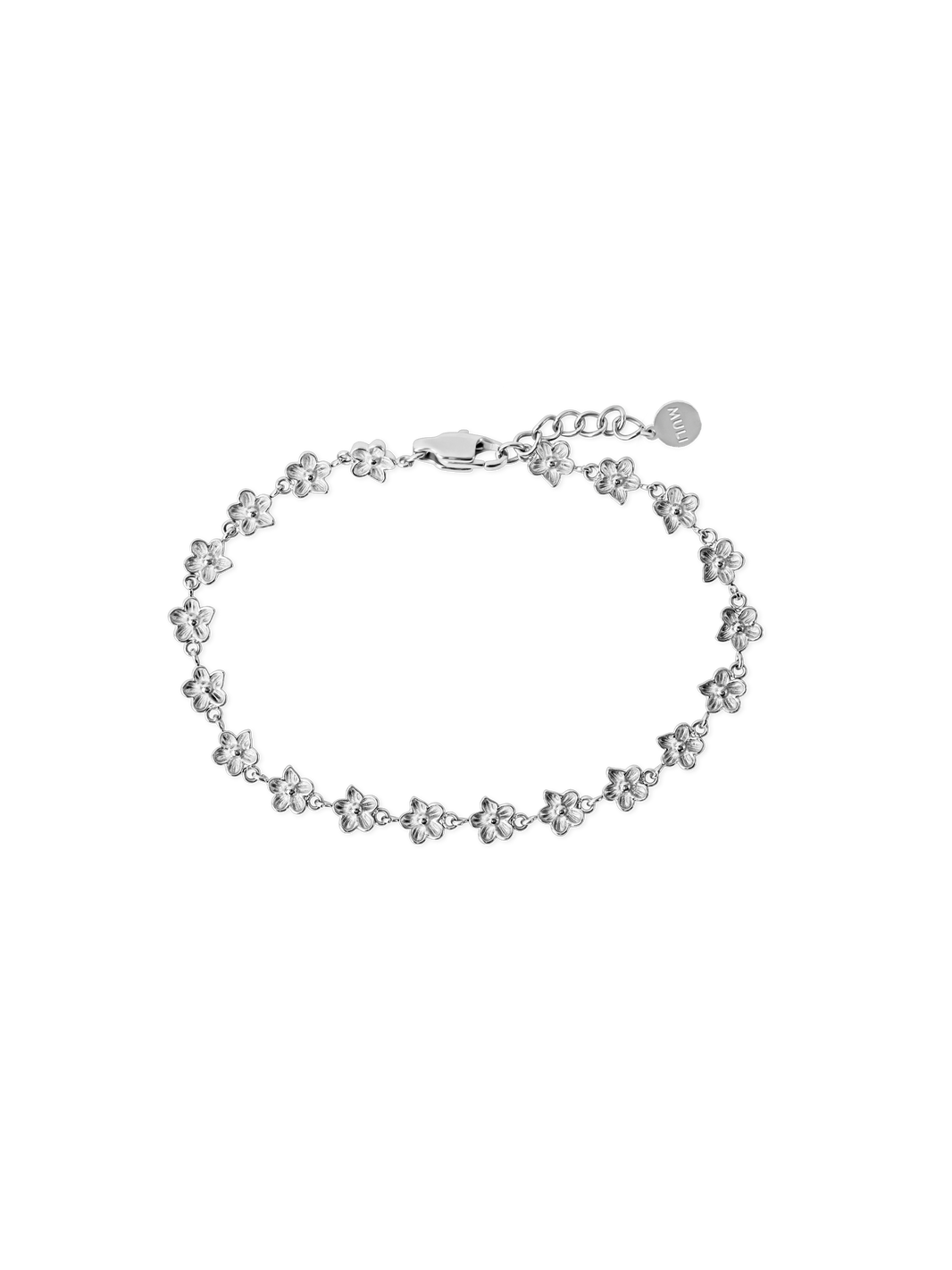 flower bracelet 925 silver plated steel