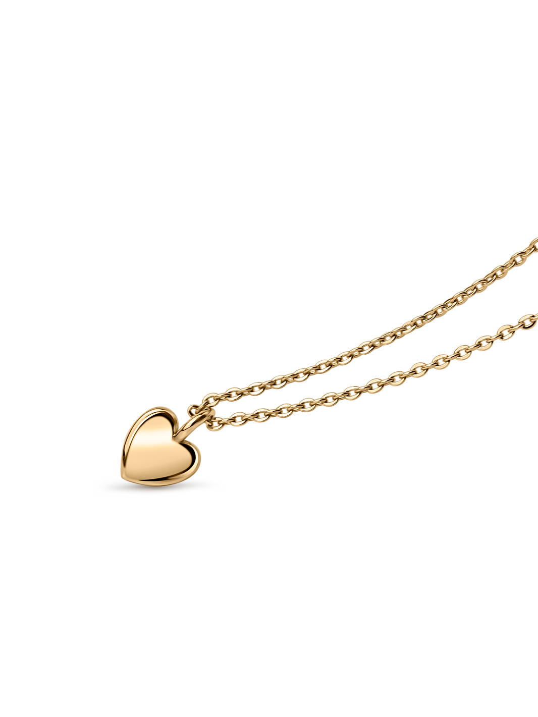 Love Heart Necklace 18k gold plated brass