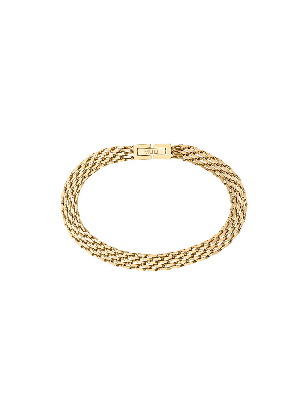 Mesh link bracelet 18k gold PVD plating steel