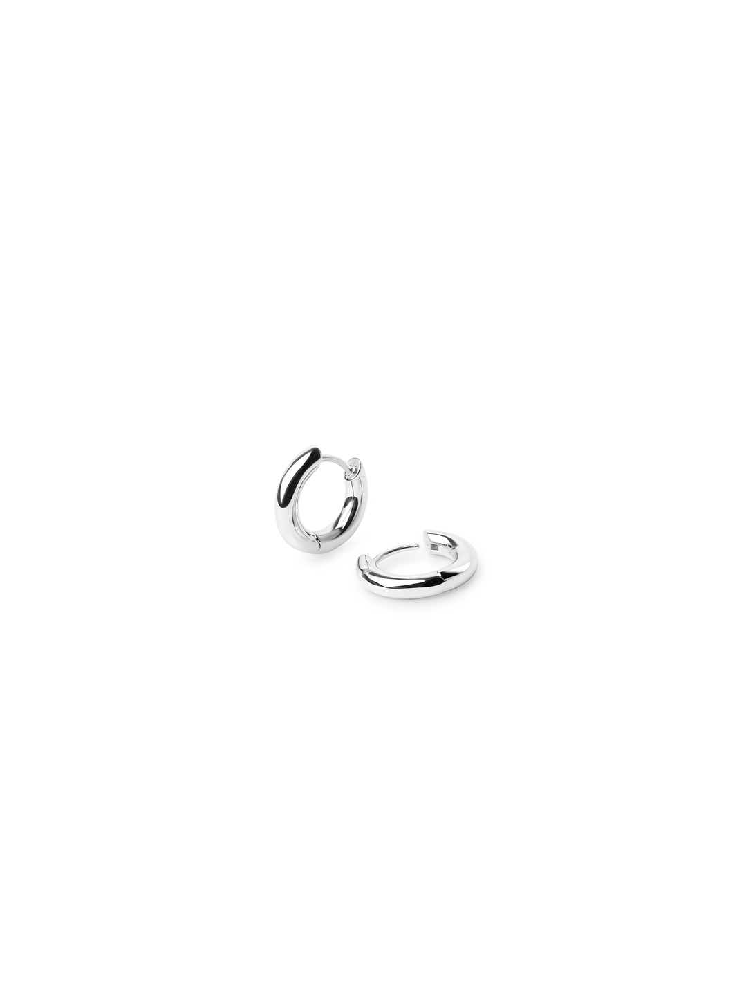 Mini Tube Hoops Silver