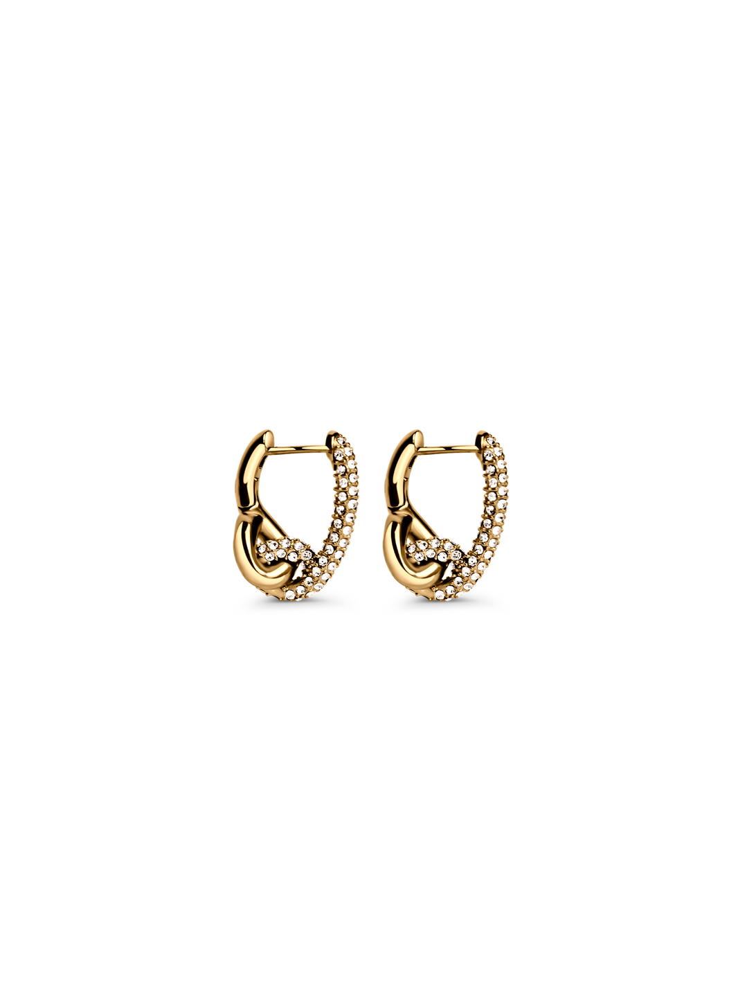 pave knot earrings 18k gold PVD plated steel