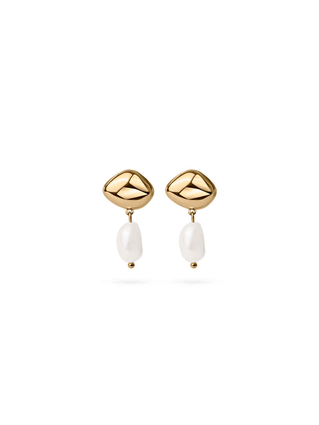 pearl earring 18k gold plated brass