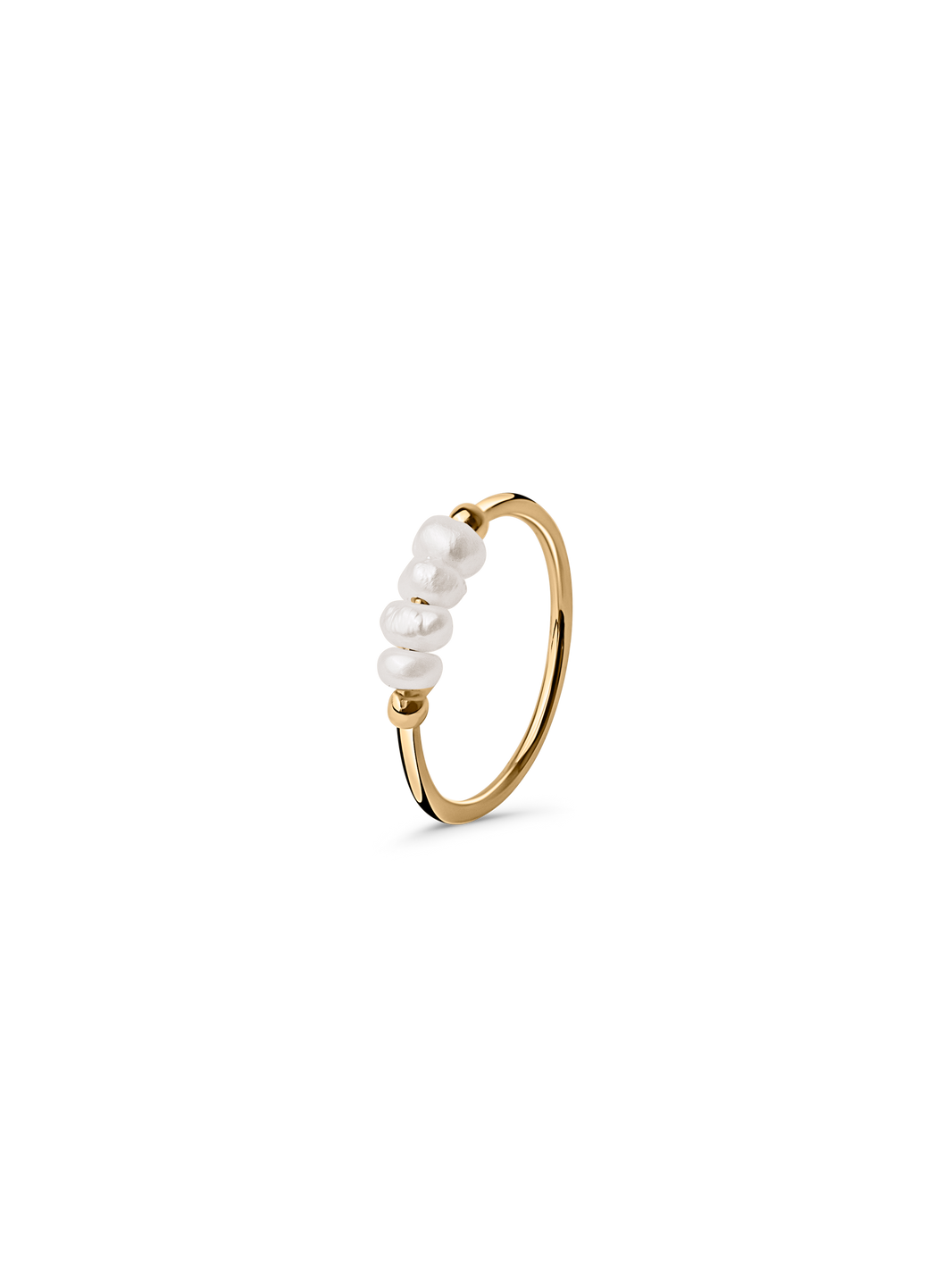 pearl ring 18k gold plated brass