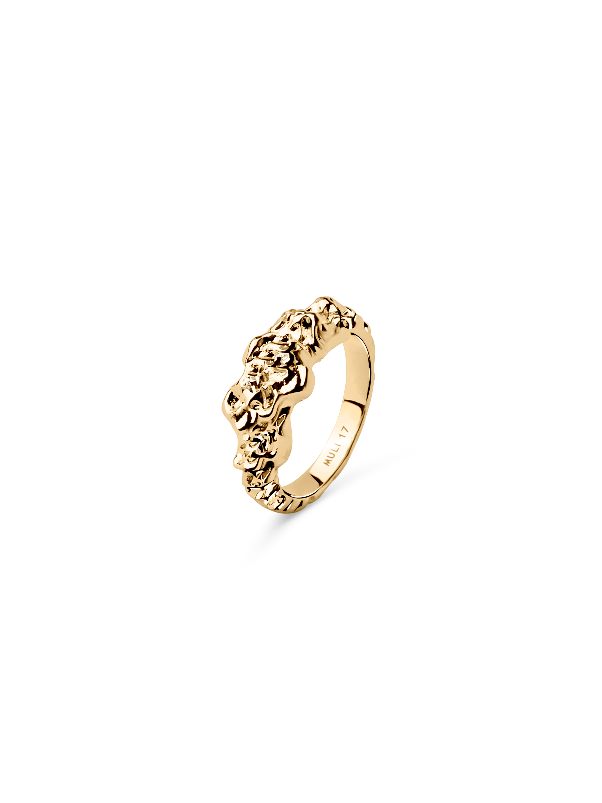 structured ring 18k gold plated brass