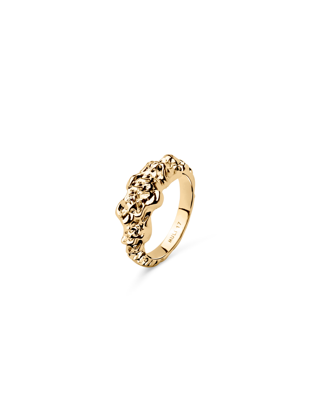 structured ring 18k gold plated brass