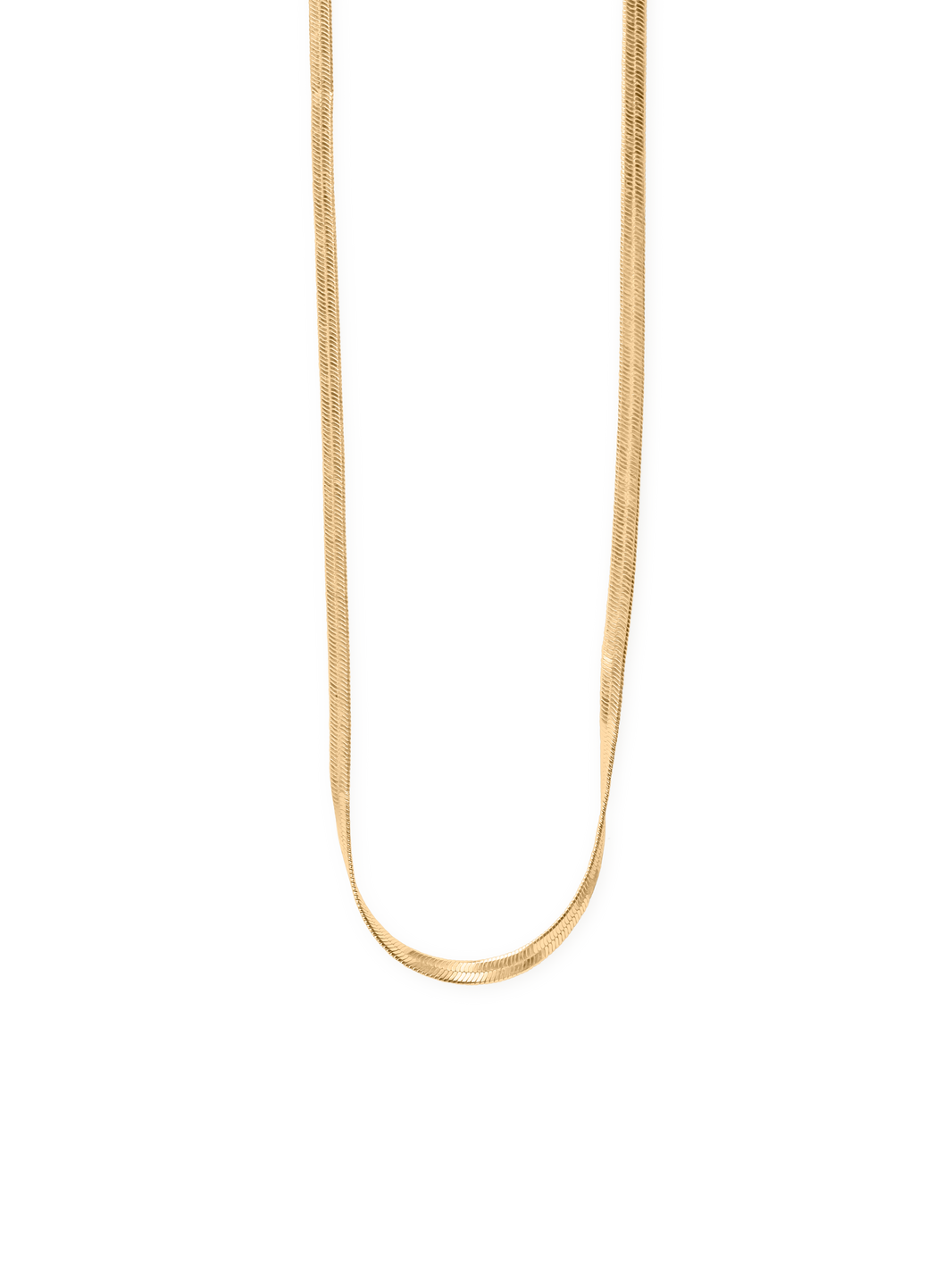 thin snake necklace 18k gold plated brass