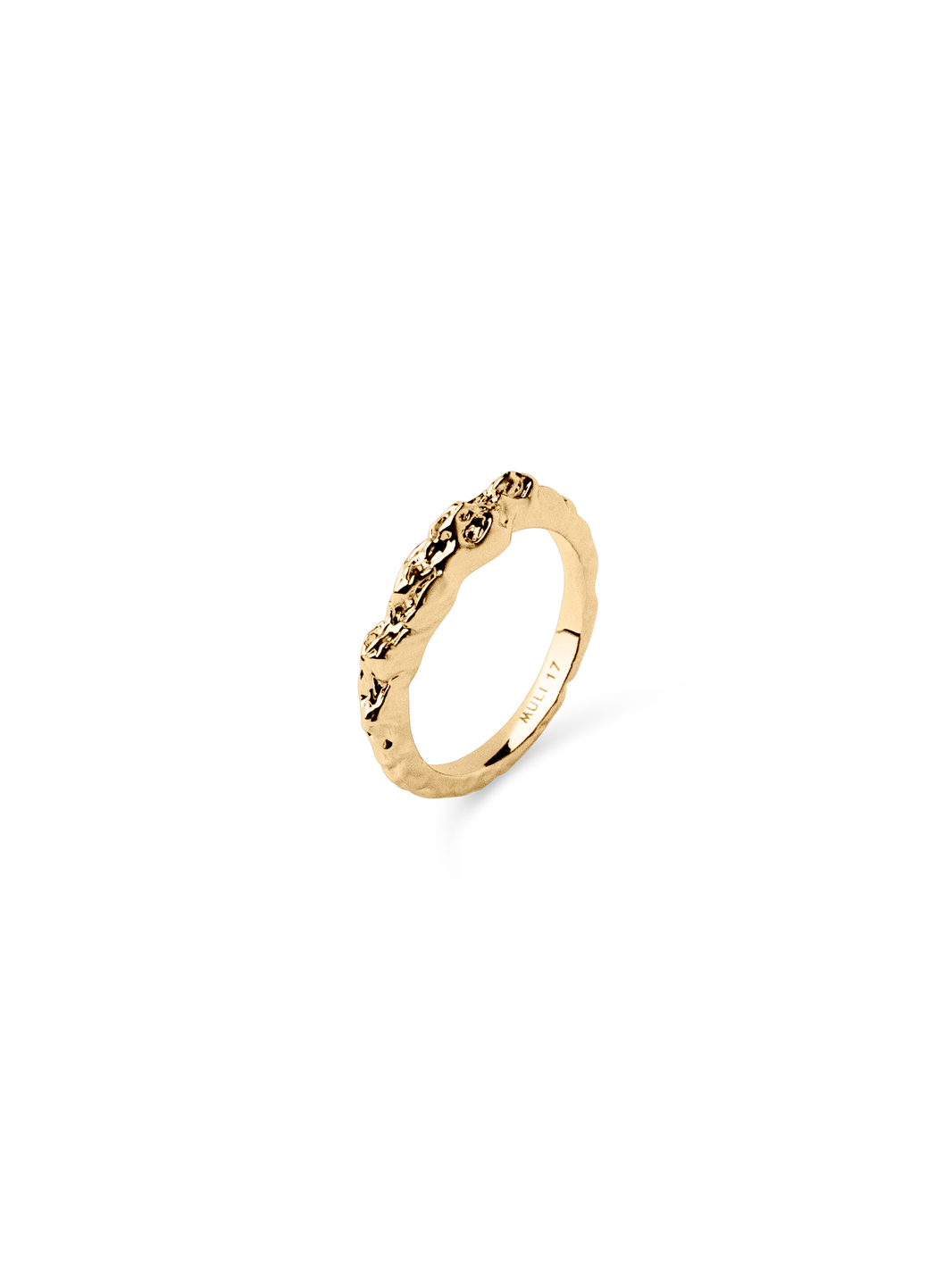 thin structured ring 18k gold plated brass