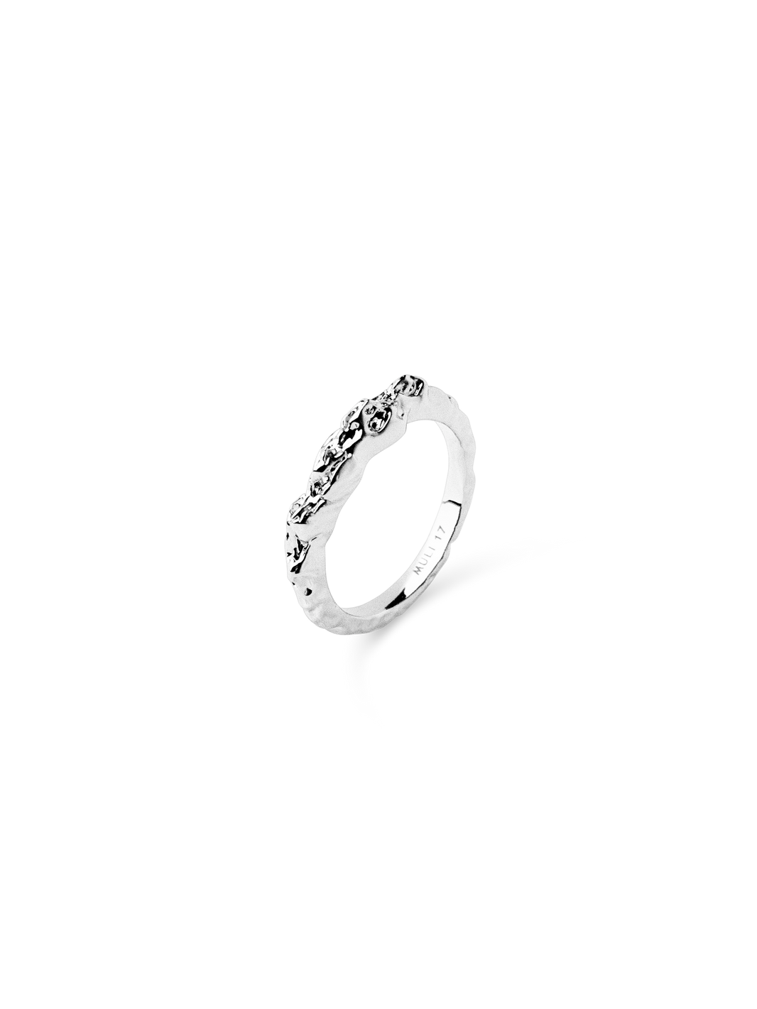 thin structured ring 925 sterling silver plated brass