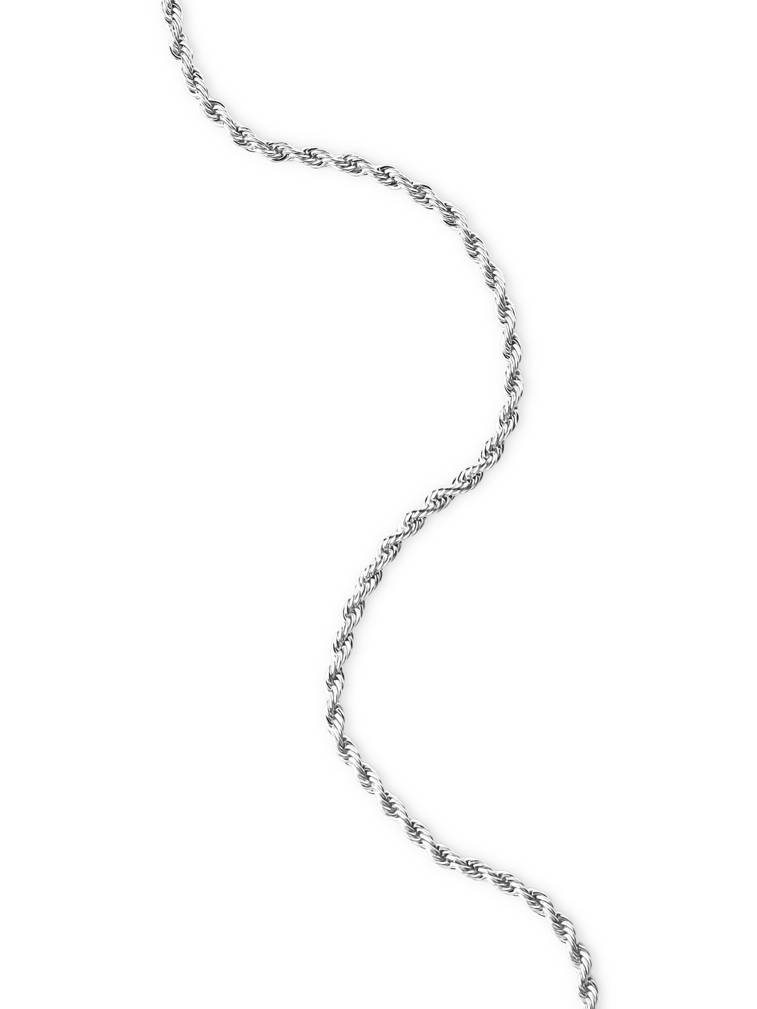 thin rope chain 925 Sterling Silver plated brass