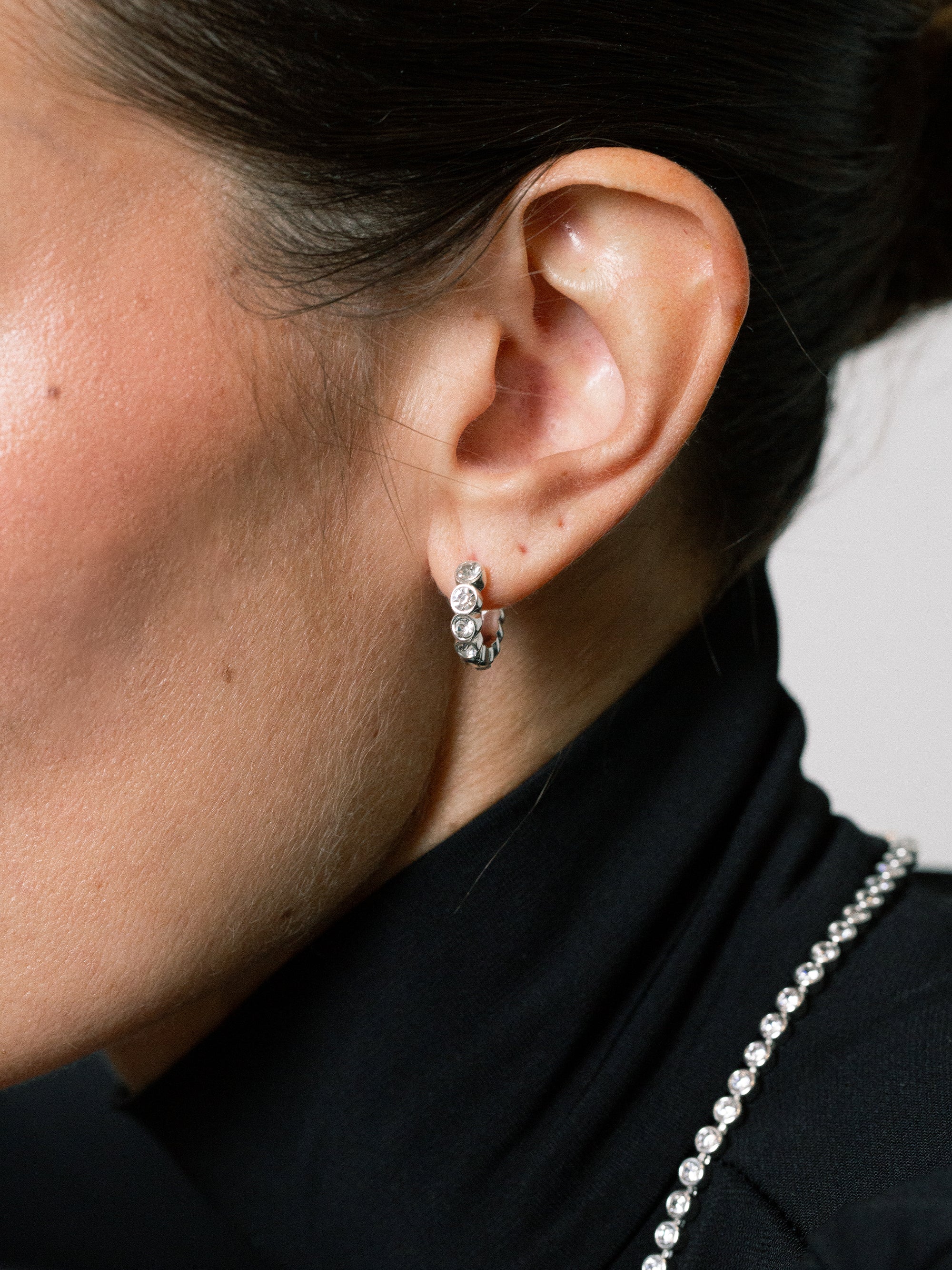 10mm Lotus Huggies 925 silver plated brass