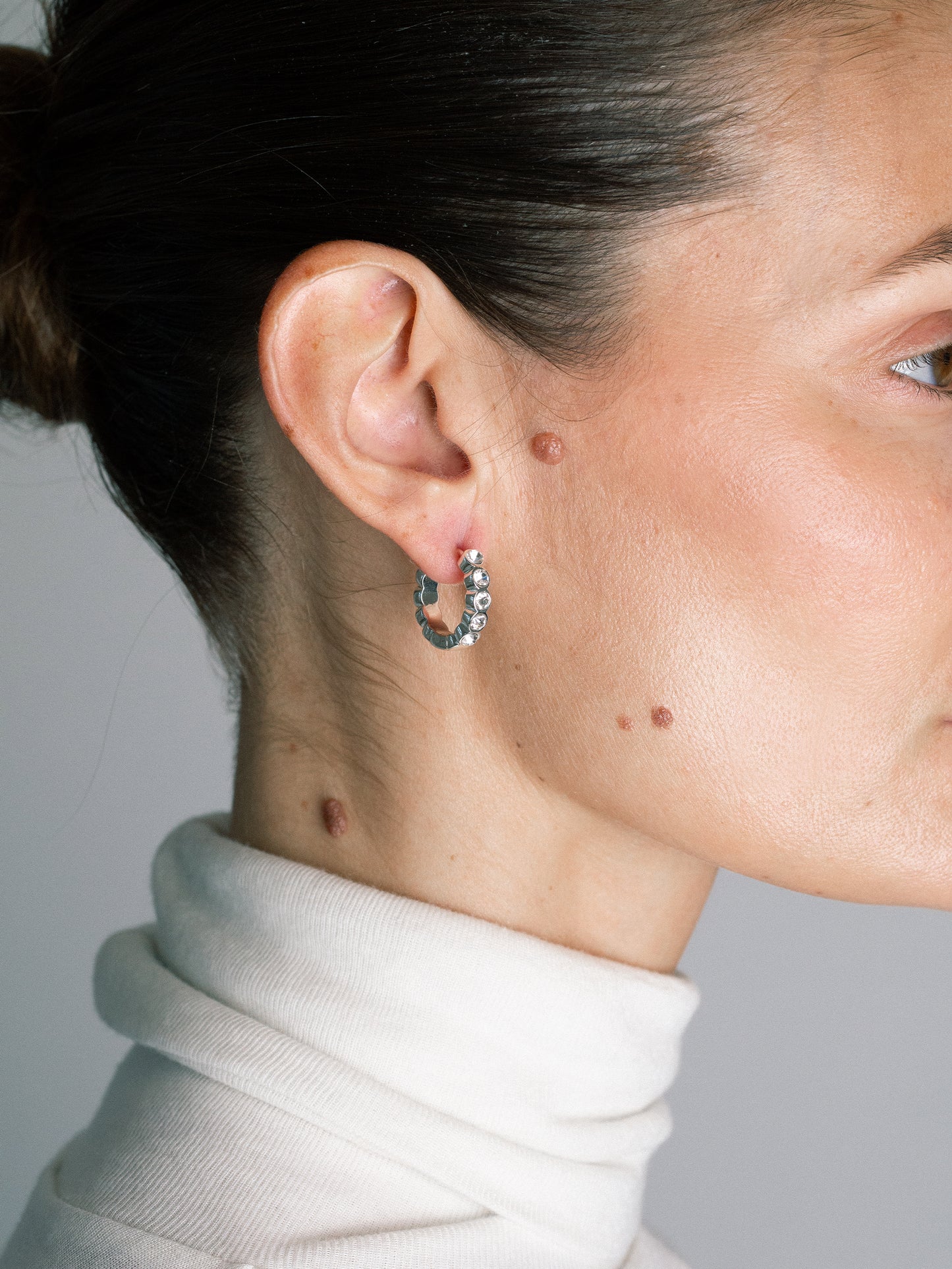 15mm Lotus Huggies 925 silver plated brass