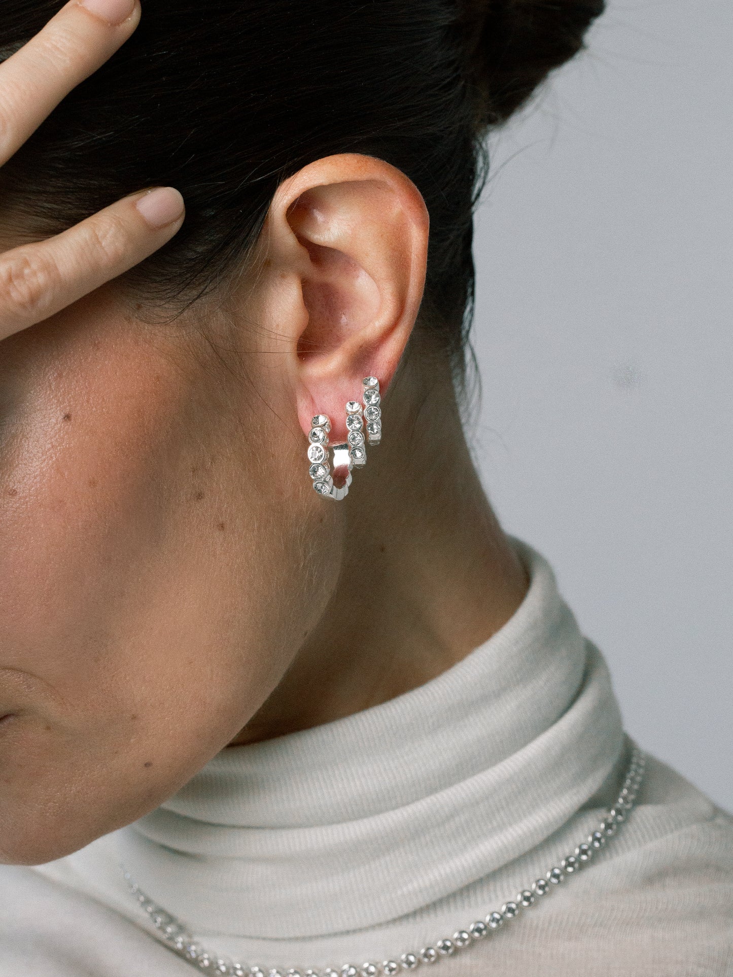 15mm Lotus Huggies 925 silver plated brass