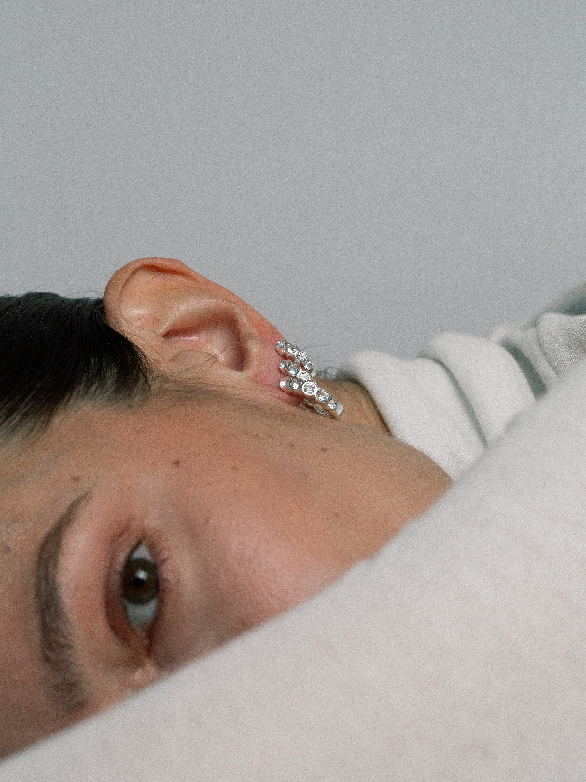 15mm Lotus Huggies 925 silver plated brass