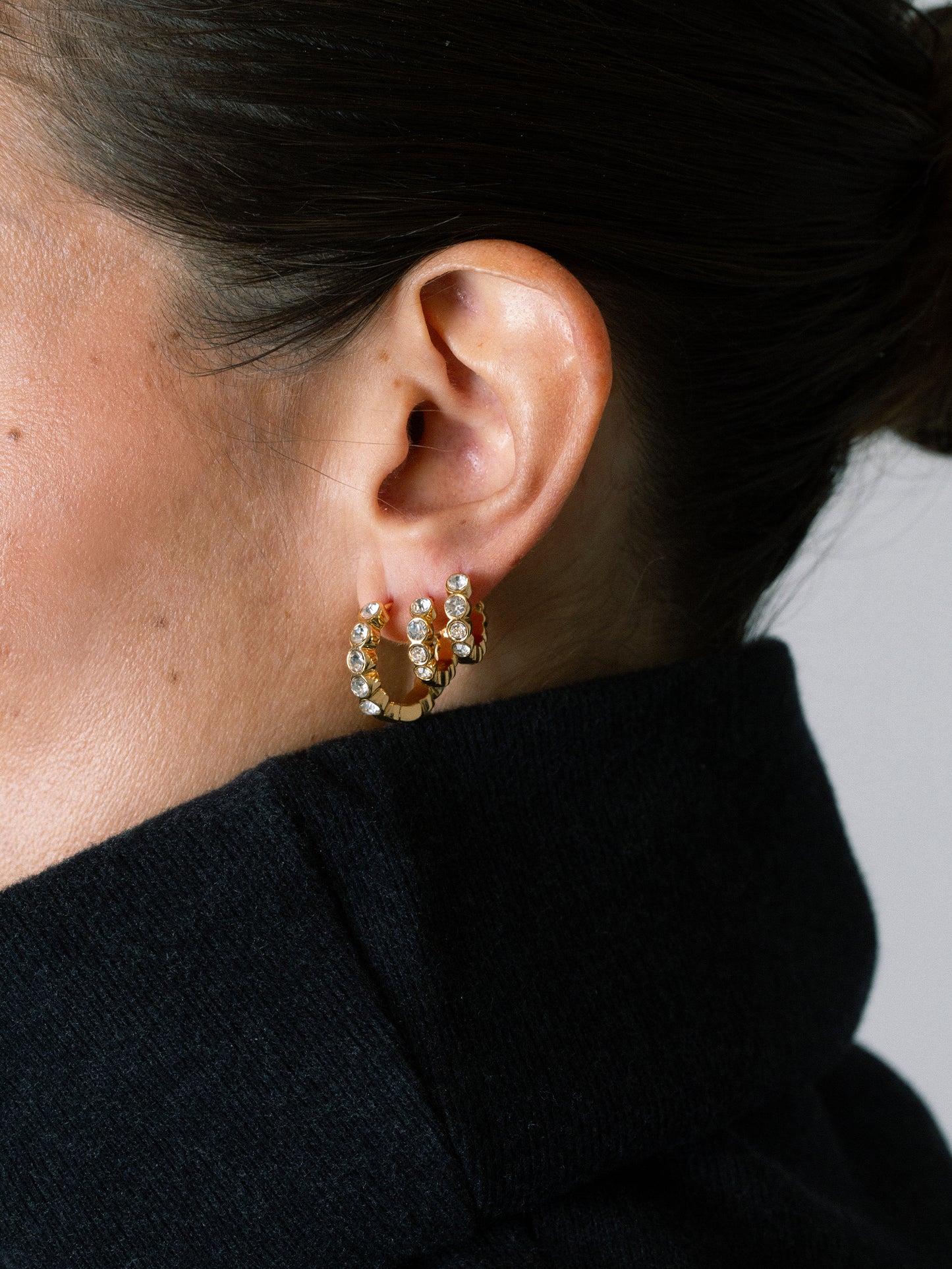 15mm lotus hoops 18k gold plated brass 