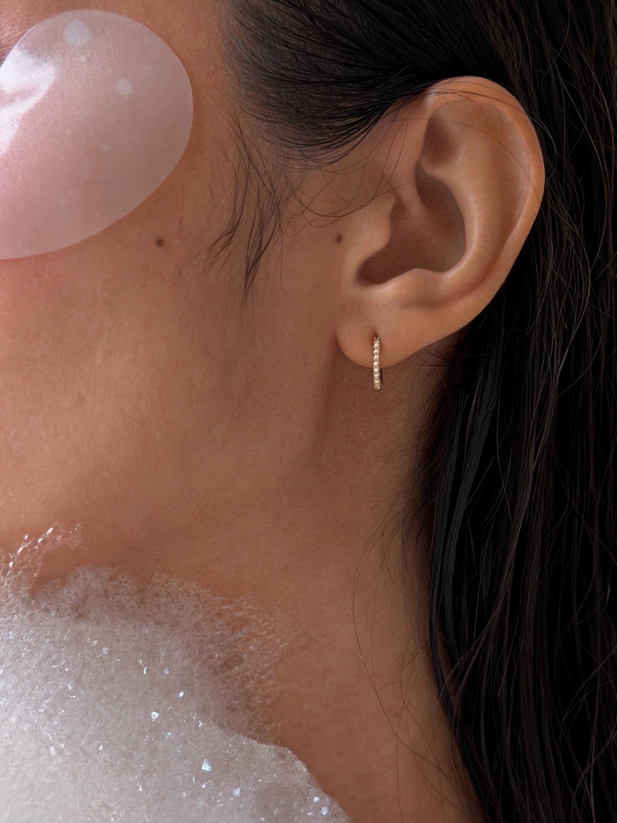 1mm ora huggie Waterproof 18k gold PVD plated steel