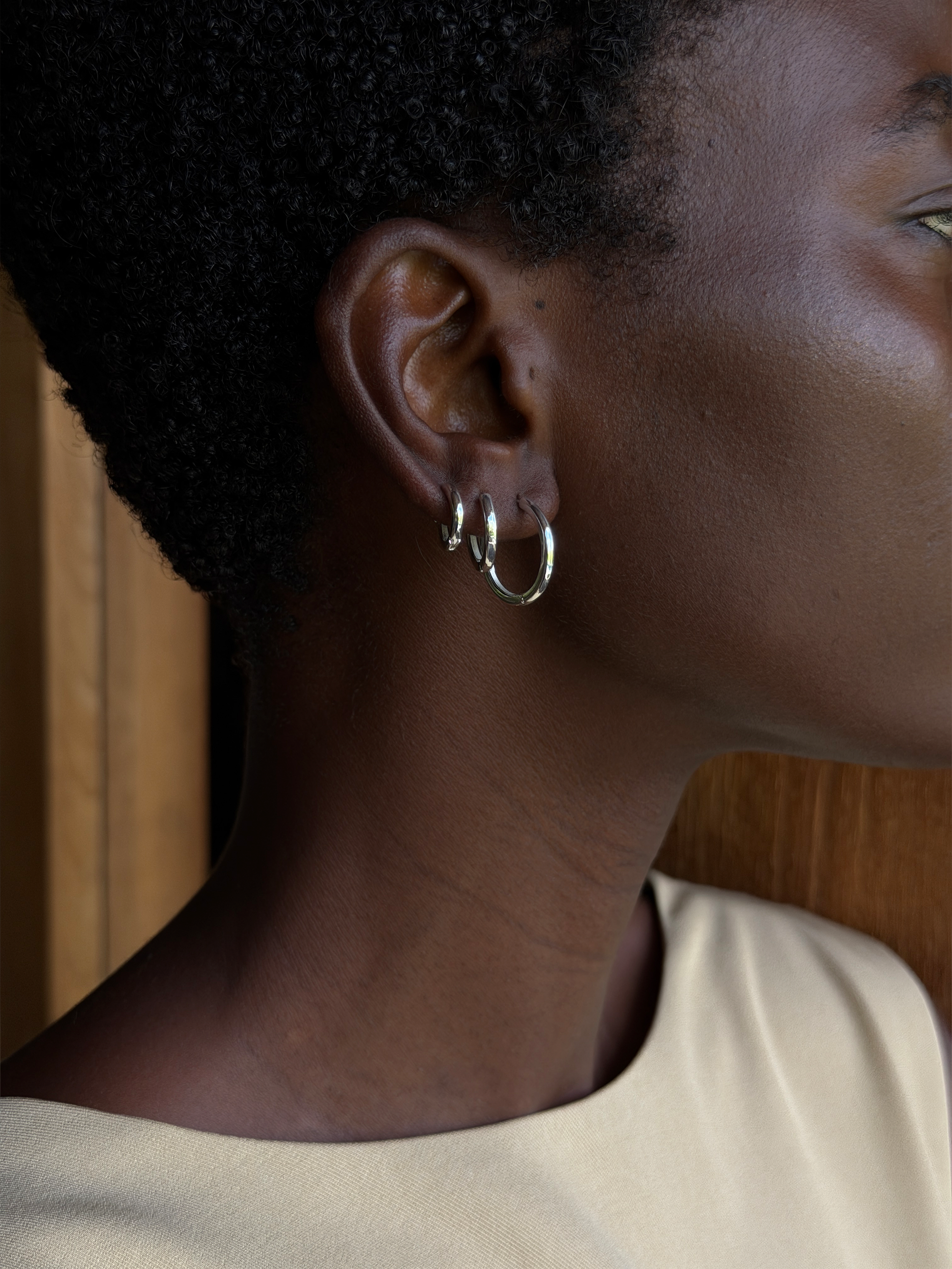 3 pack basic hoops 925 silver plated steel