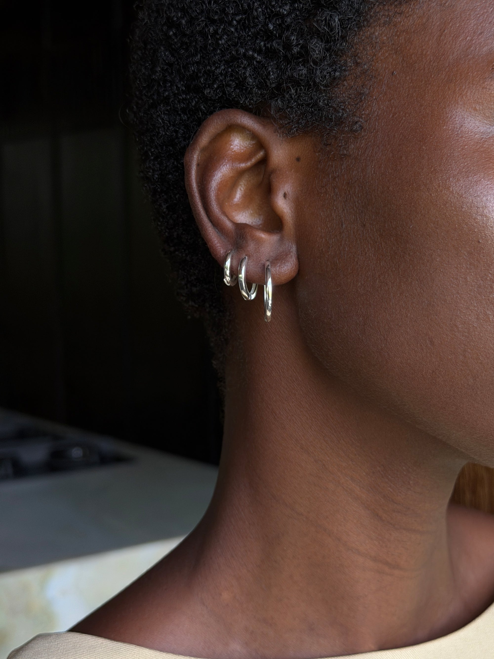 3 pack basic hoops 925 silver plated steel