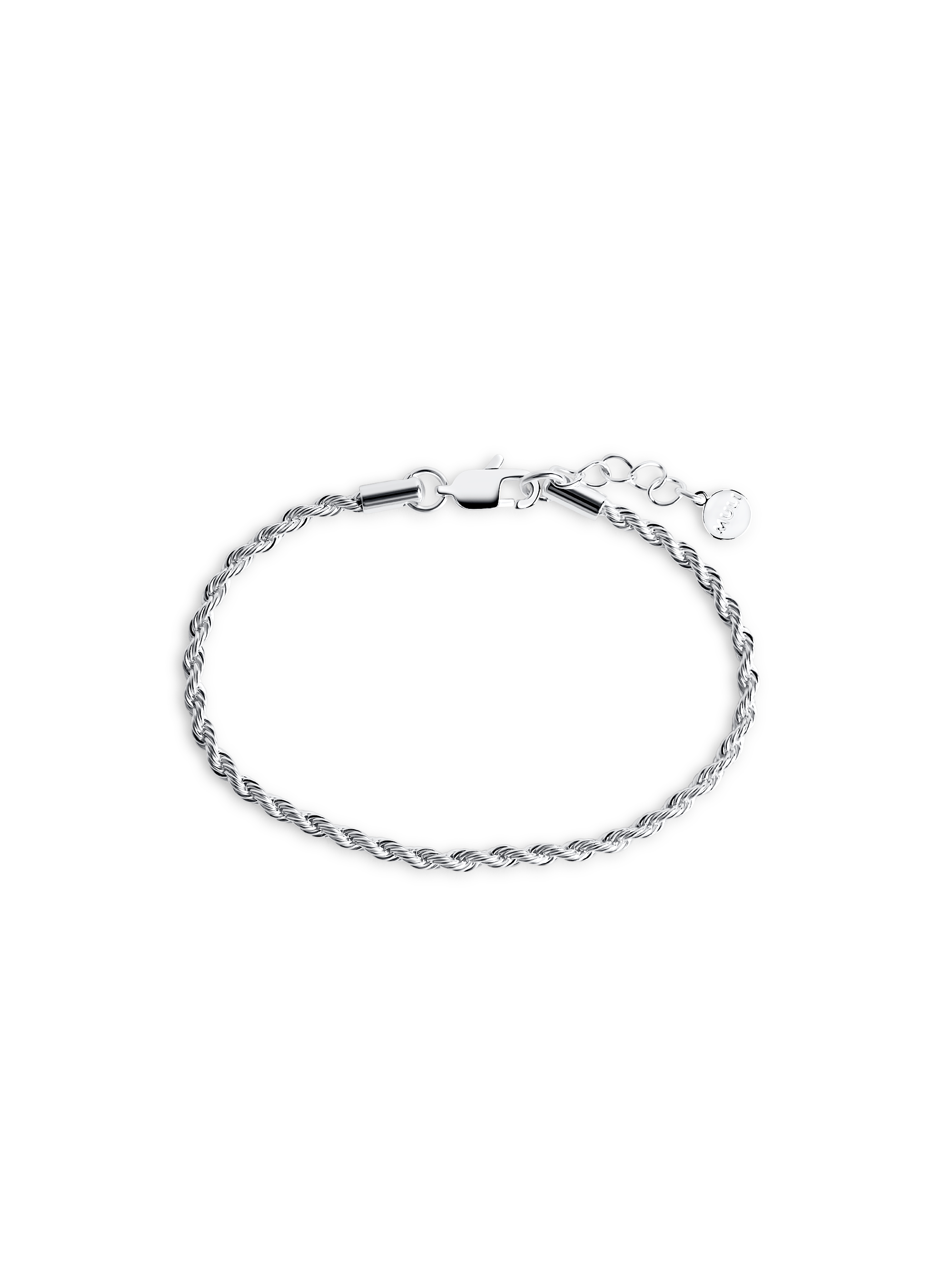 mm rope chain bracelet 925 silver plated stainless steel