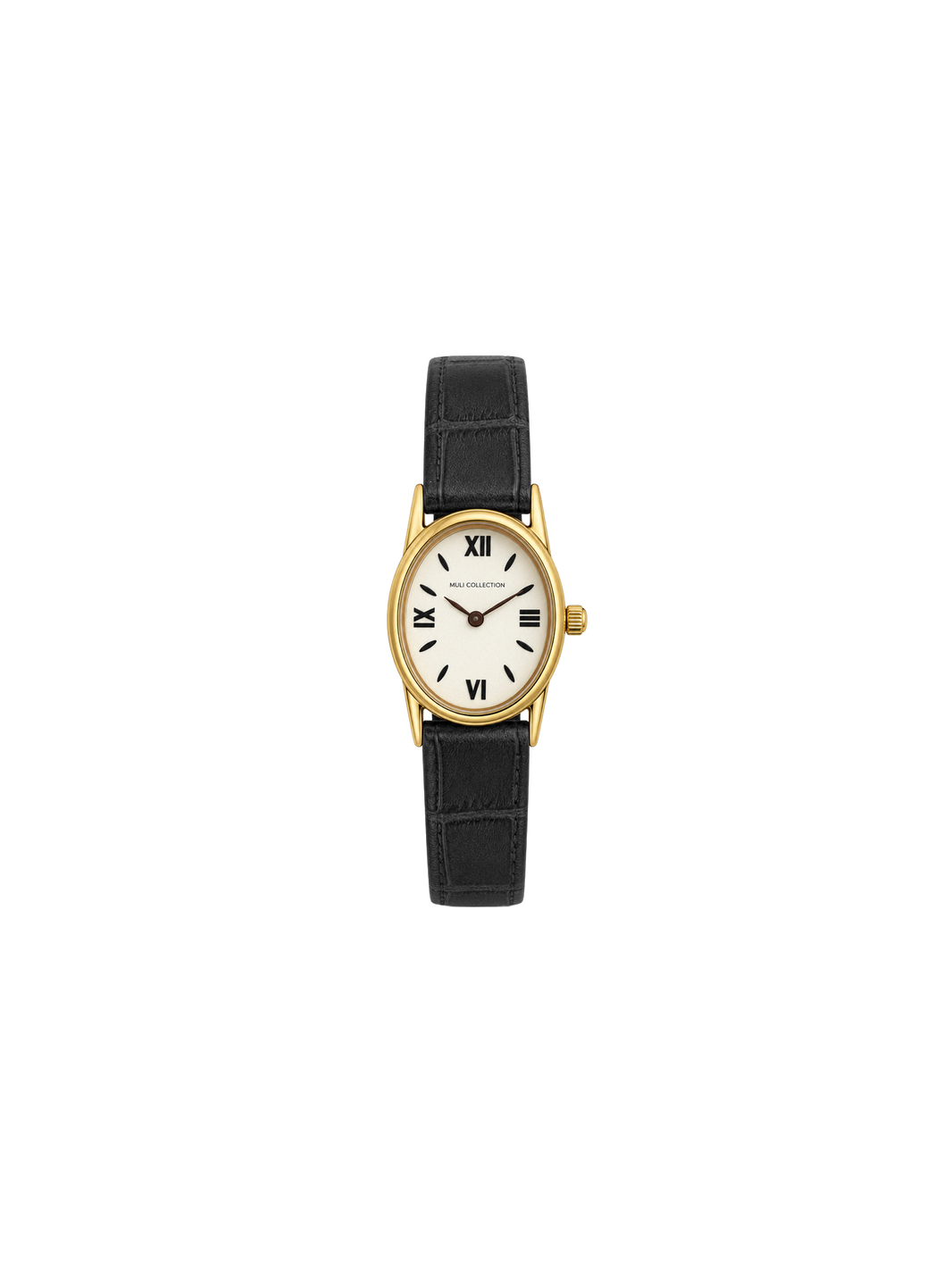 BlackLeatherVintageWatch, Genuine leather and 24k gold plated 316L stainless steel 