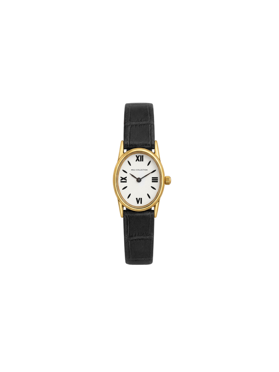 BlackLeatherVintageWatch, Genuine leather and 24k gold plated 316L stainless steel 