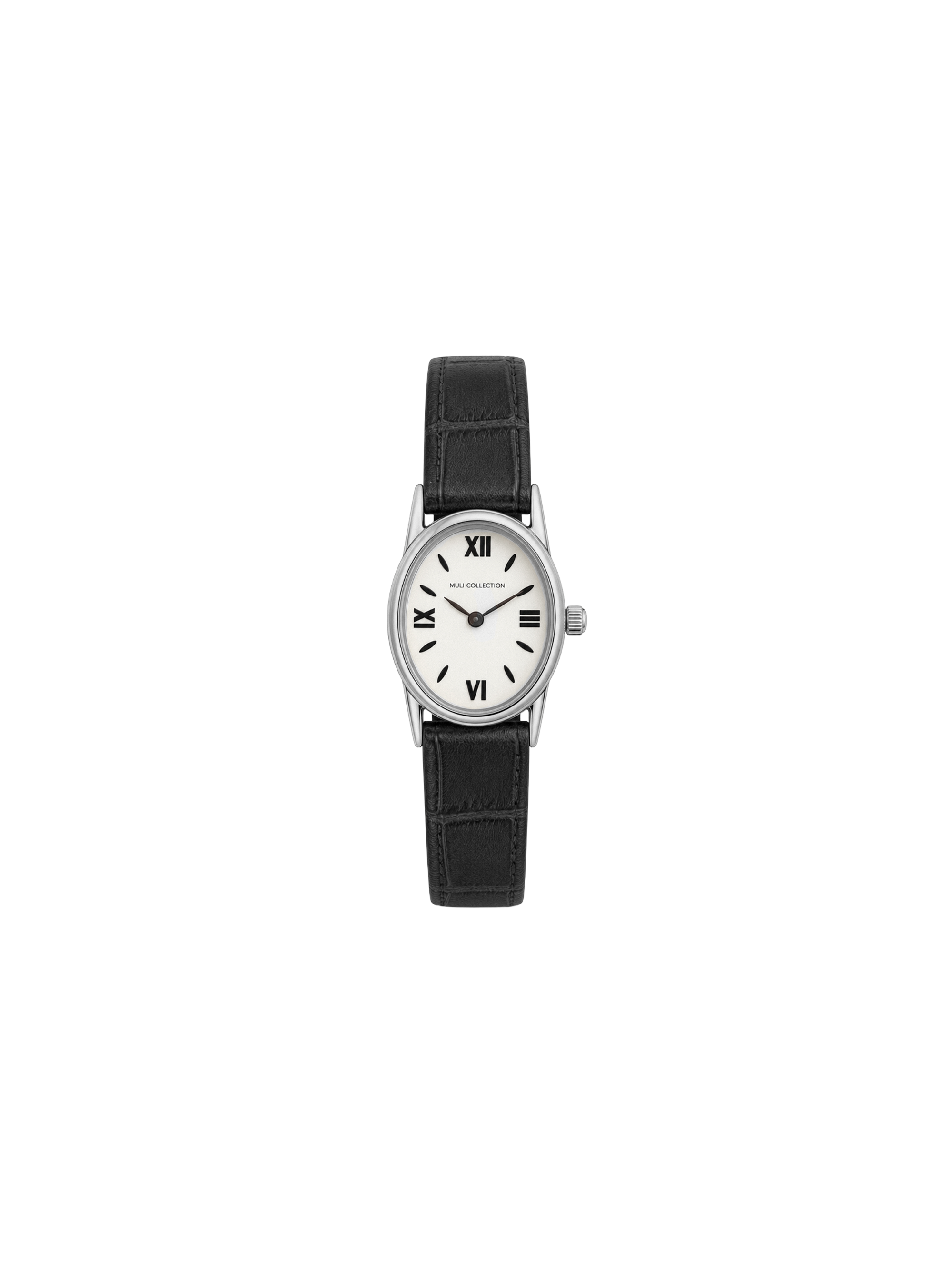 BlackLeatherVintageWatchsilver, Genuine leather and 316L stainless steel