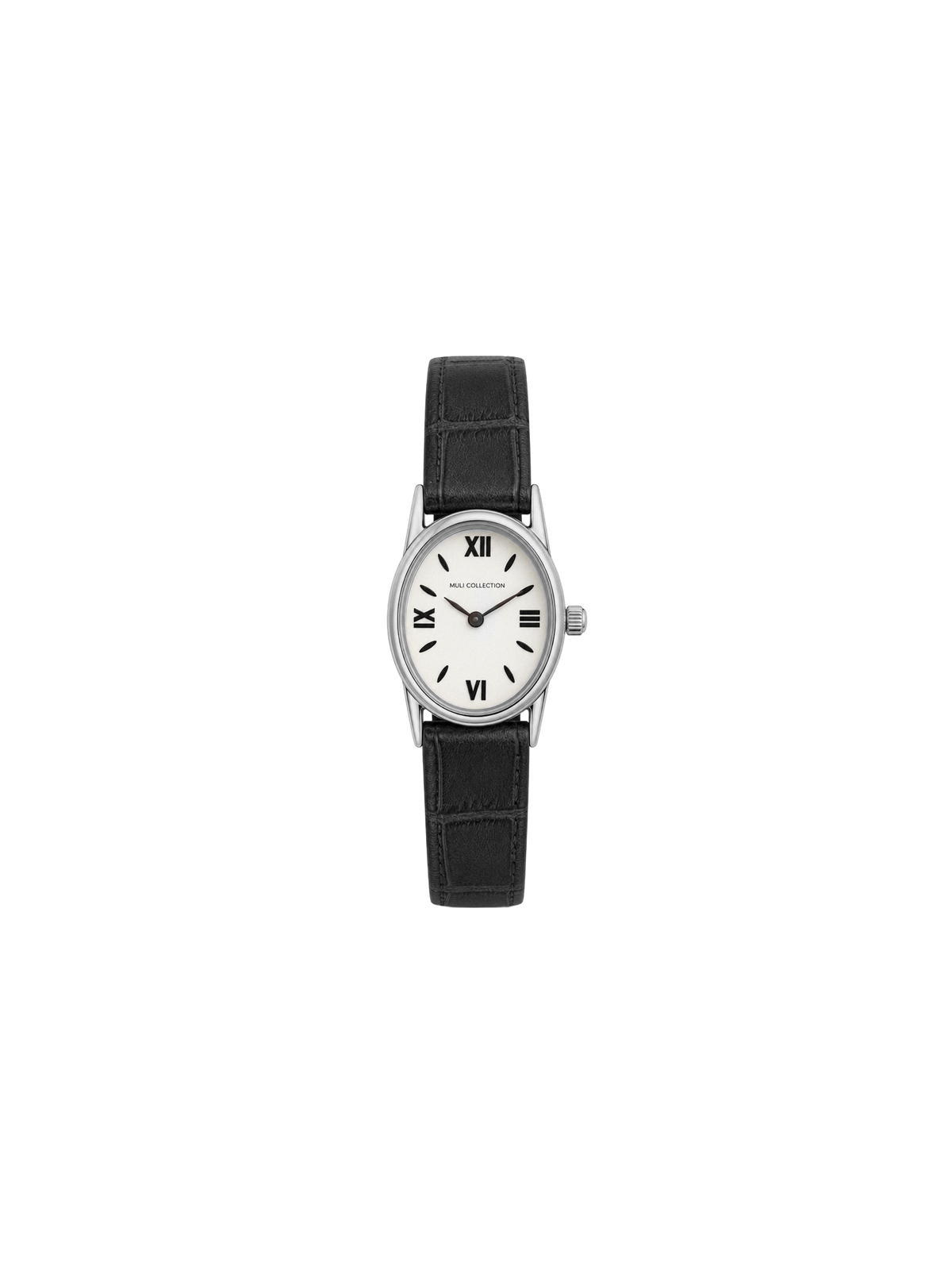 BlackLeatherVintageWatchsilver, Genuine leather and 316L stainless steel