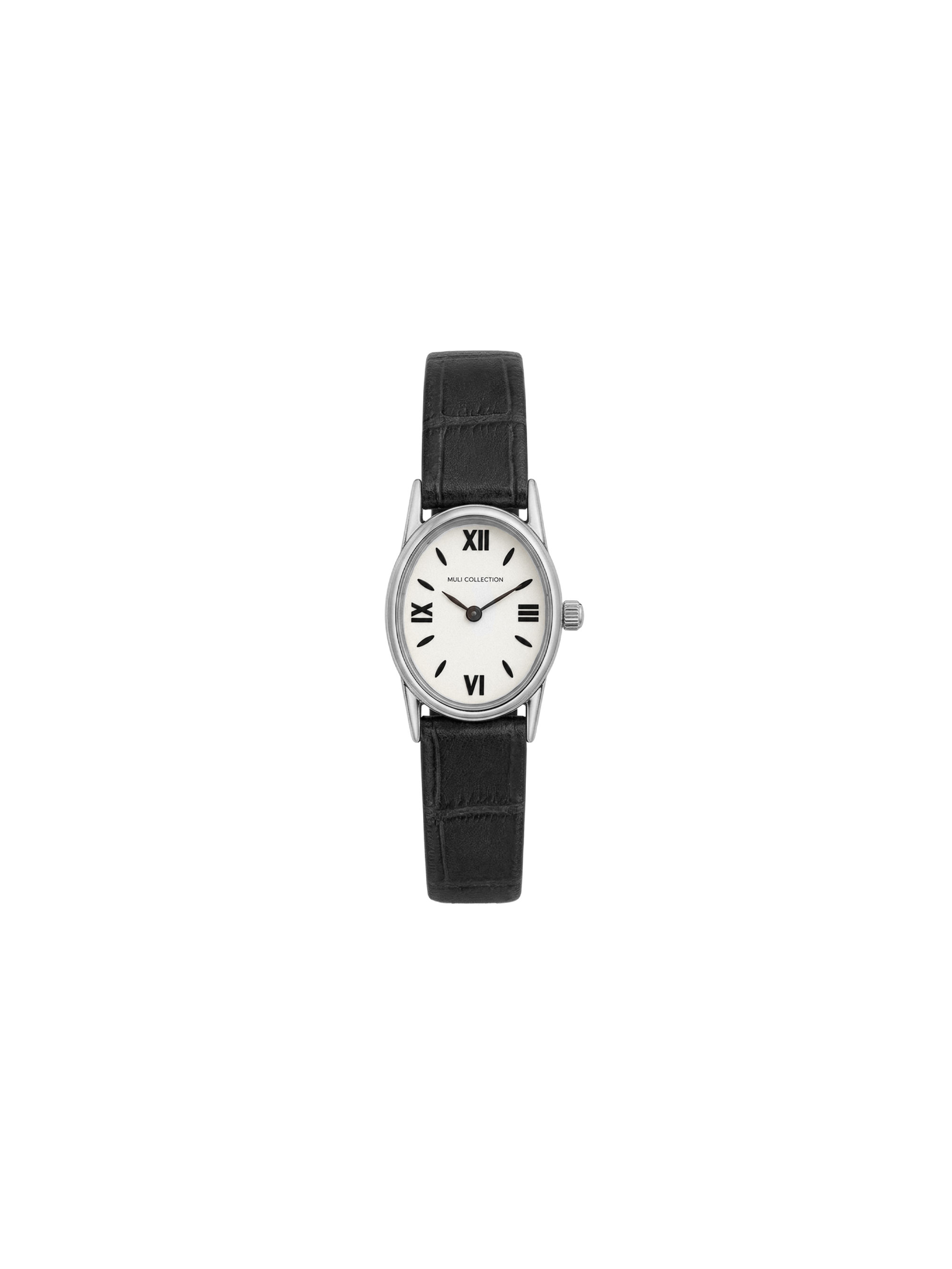 BlackLeatherVintageWatchsilver, Genuine leather and 316L stainless steel