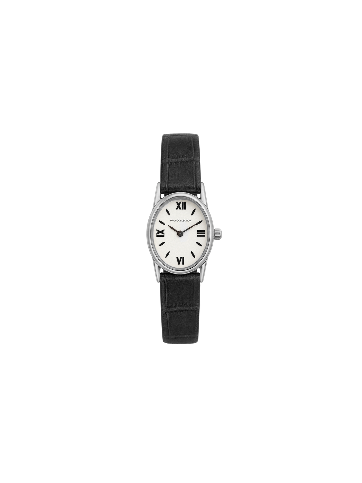 BlackLeatherVintageWatchsilver, Genuine leather and 316L stainless steel