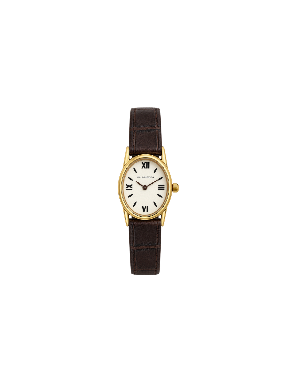 BrownLeatherVintageWatch, Genuine leather and 24k gold plated 316L stainless steel