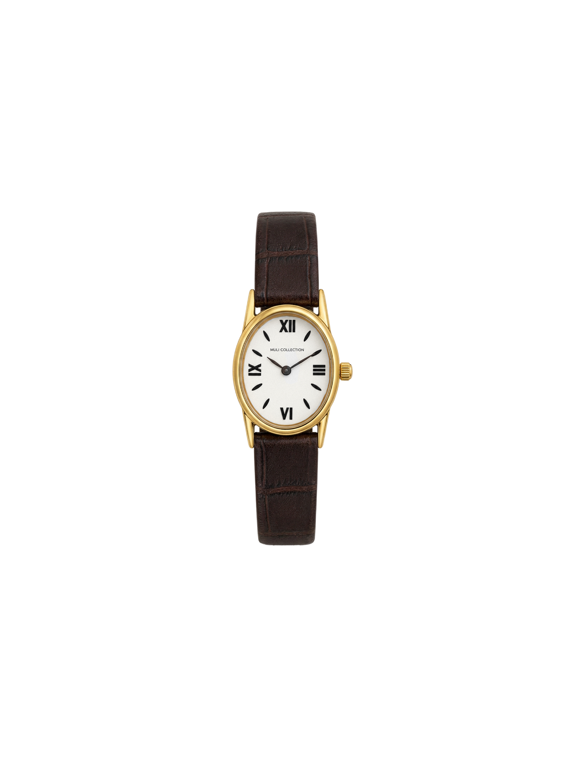 BrownLeatherVintageWatch, Genuine leather and 24k gold plated 316L stainless steel