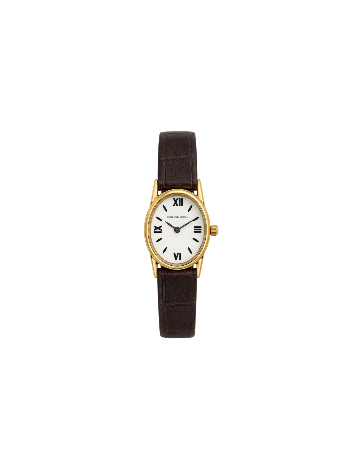 BrownLeatherVintageWatch, Genuine leather and 24k gold plated 316L stainless steel