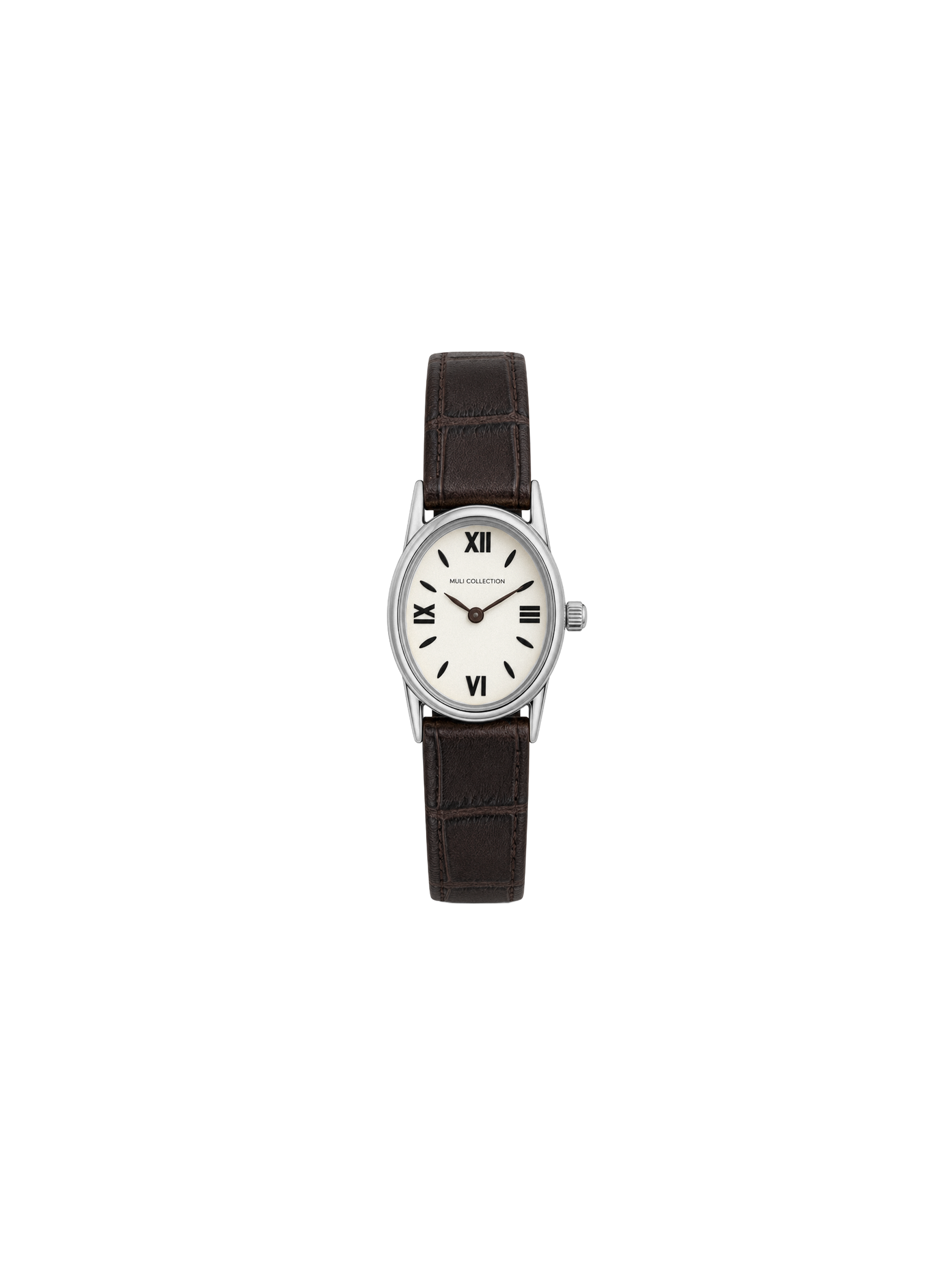 BrownLeatherVintageWatchsilver, Genuine leather and 316L stainless steel