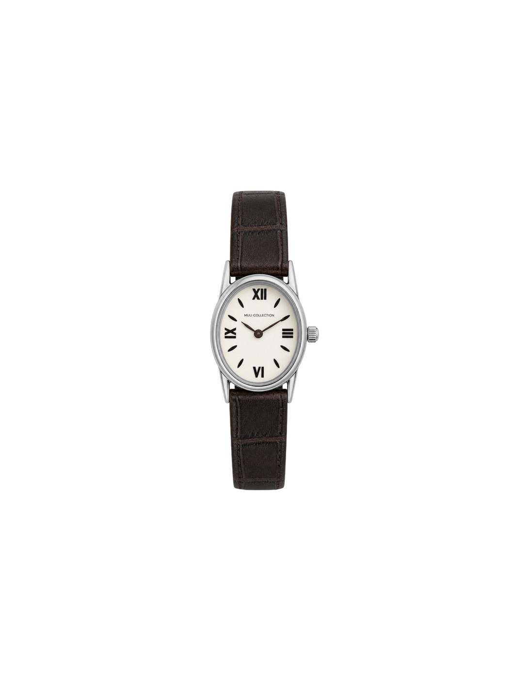 BrownLeatherVintageWatchsilver, Genuine leather and 316L stainless steel