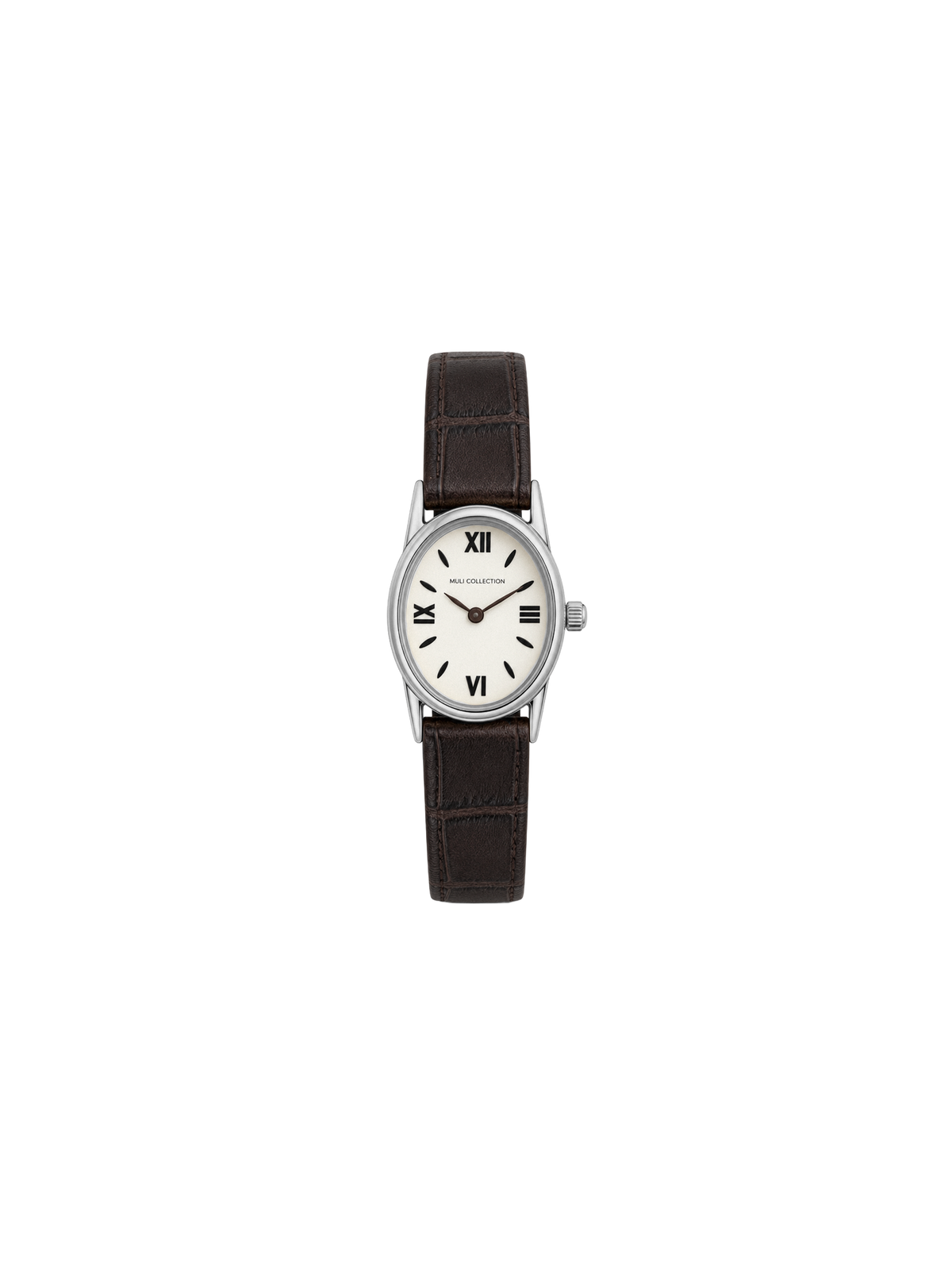 BrownLeatherVintageWatchsilver, Genuine leather and 316L stainless steel