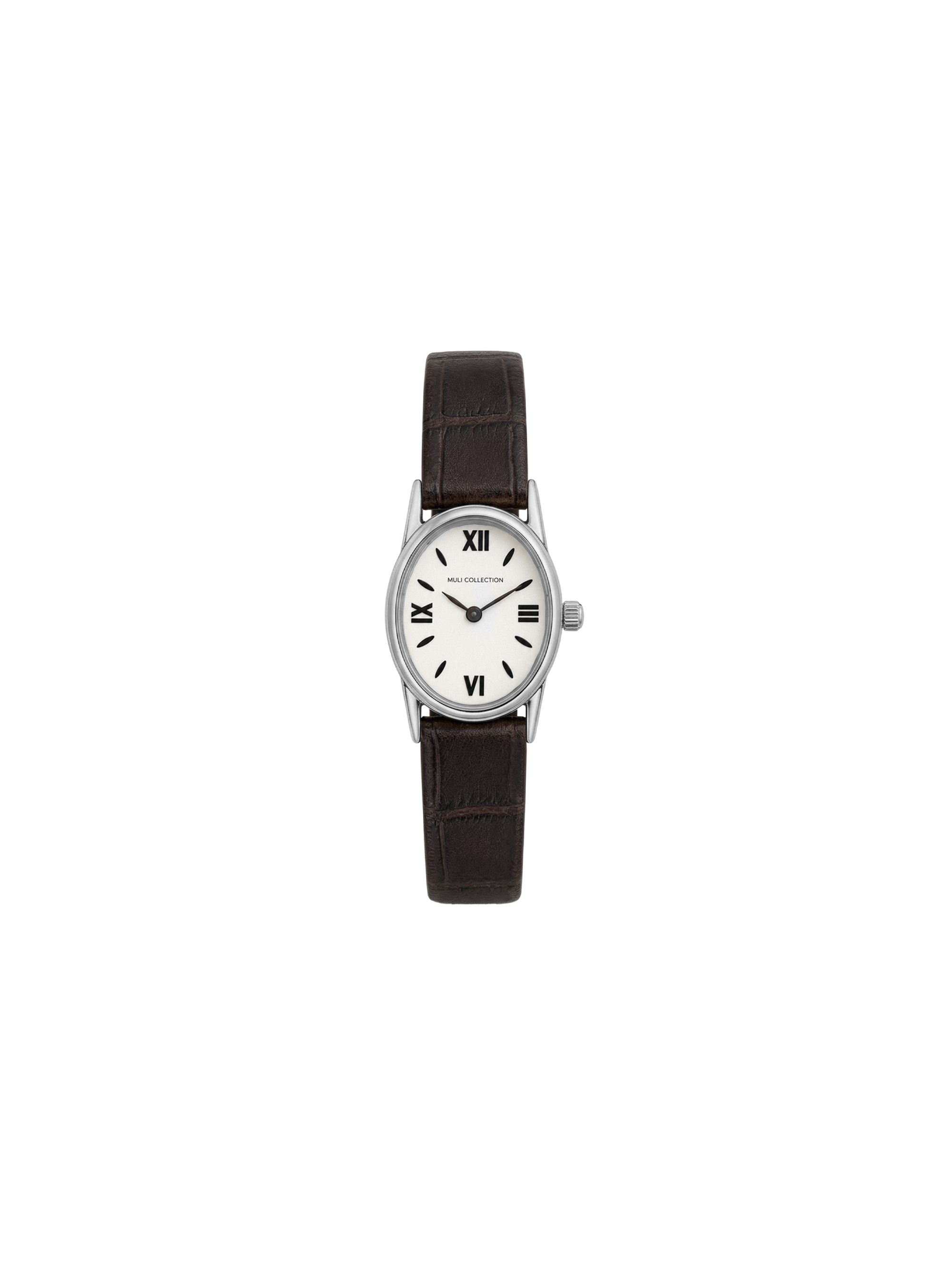BrownLeatherVintageWatchsilver, Genuine leather and 316L stainless steel