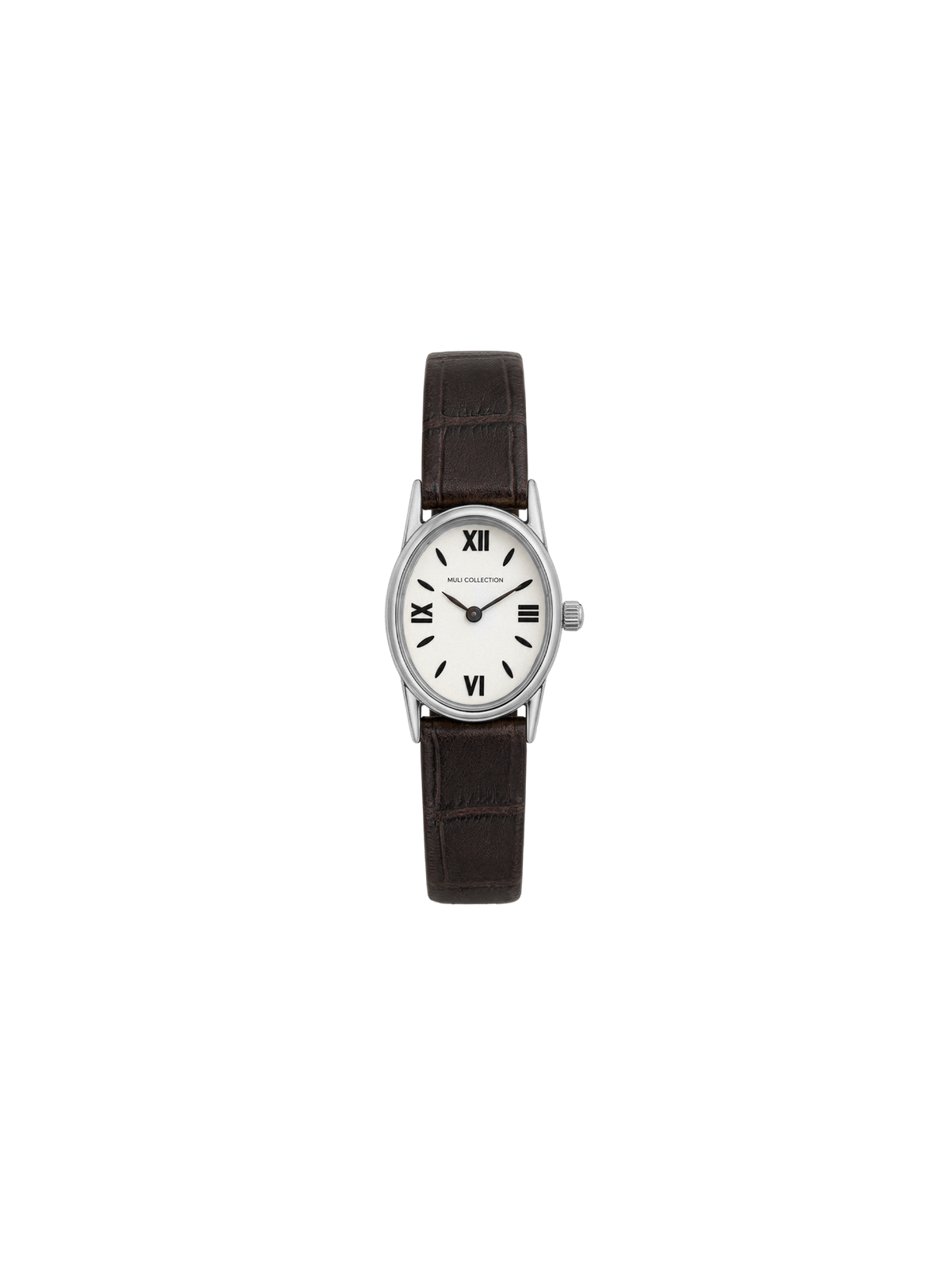 BrownLeatherVintageWatchsilver, Genuine leather and 316L stainless steel