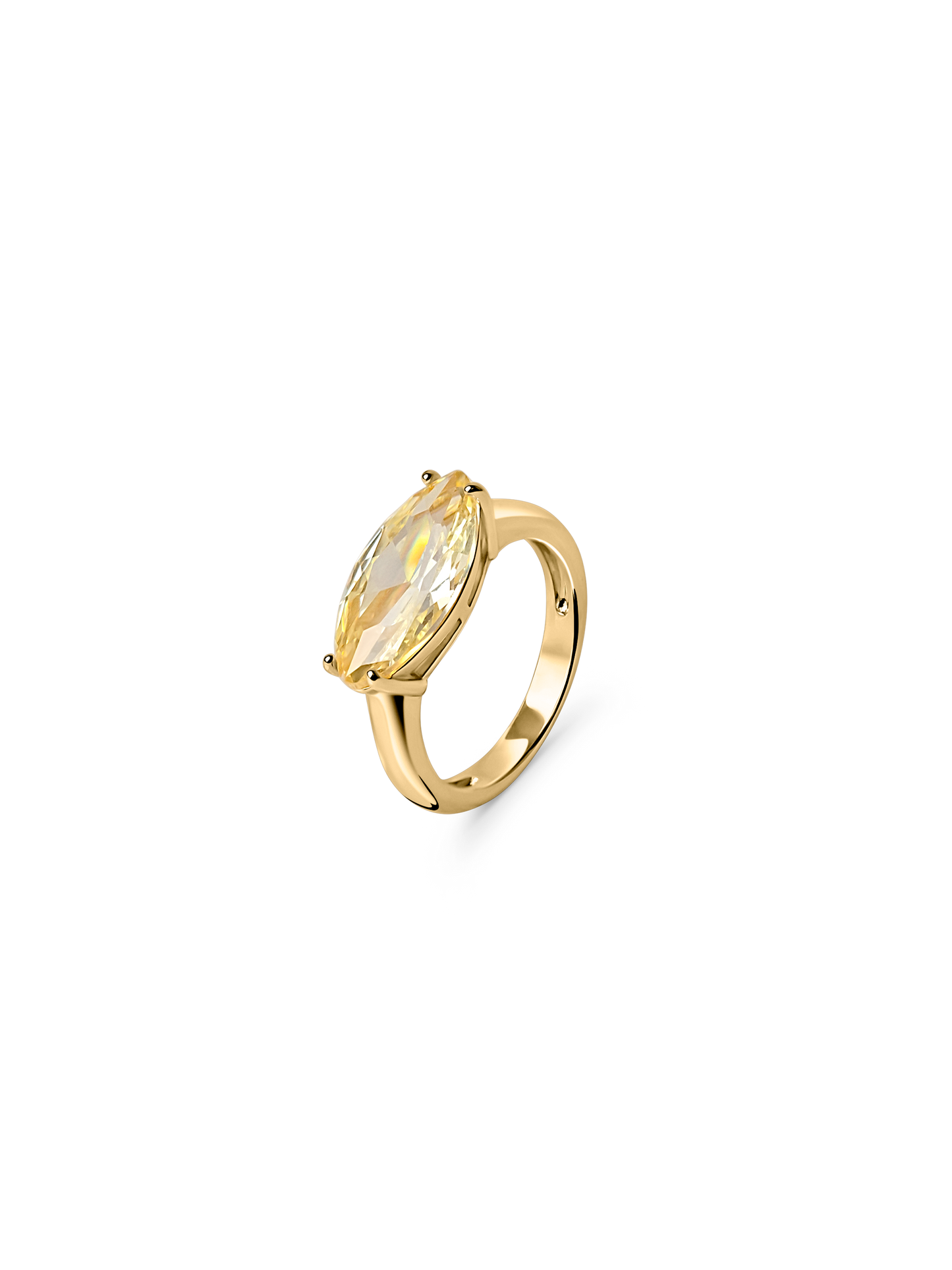 citrine 18k gold plated brass