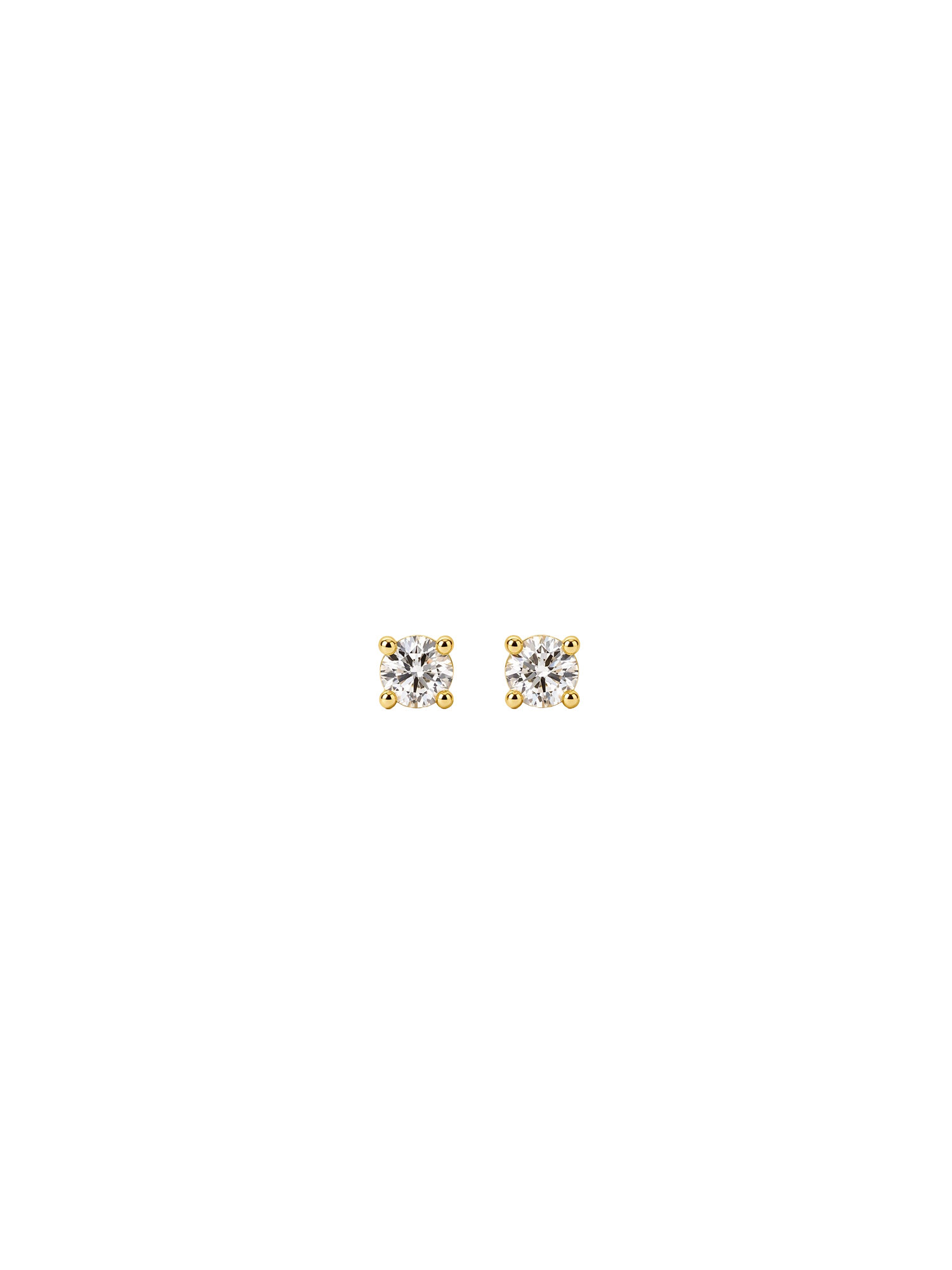 Cubic Studs with small zirconia stone in 18k gold plated brass