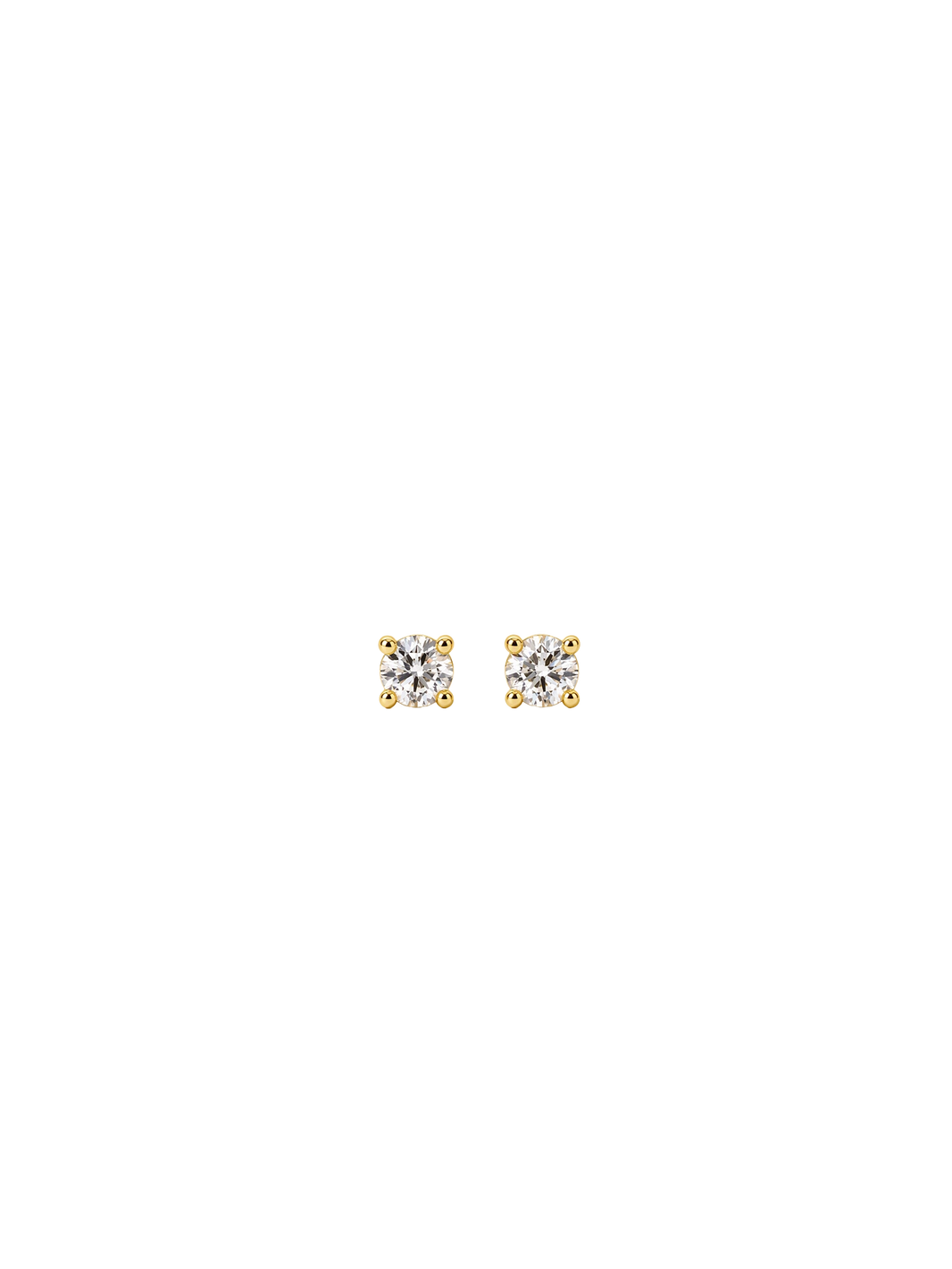 Cubic Studs with small zirconia stone in 18k gold plated brass