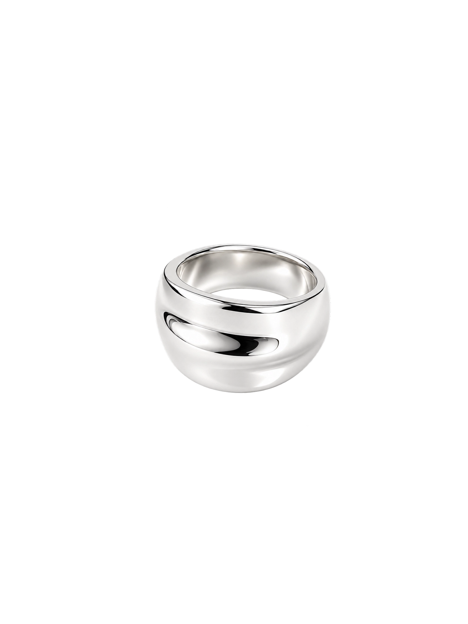 Silver chunky, curved ring by Ludde Blomqvist