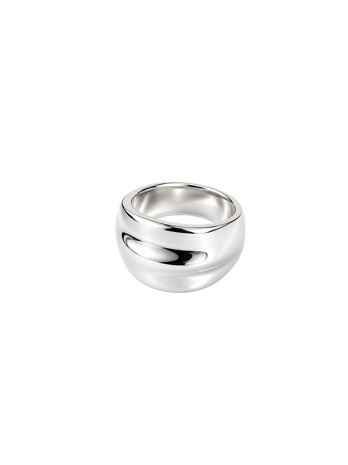 Silver chunky, curved ring by Ludde Blomqvist
