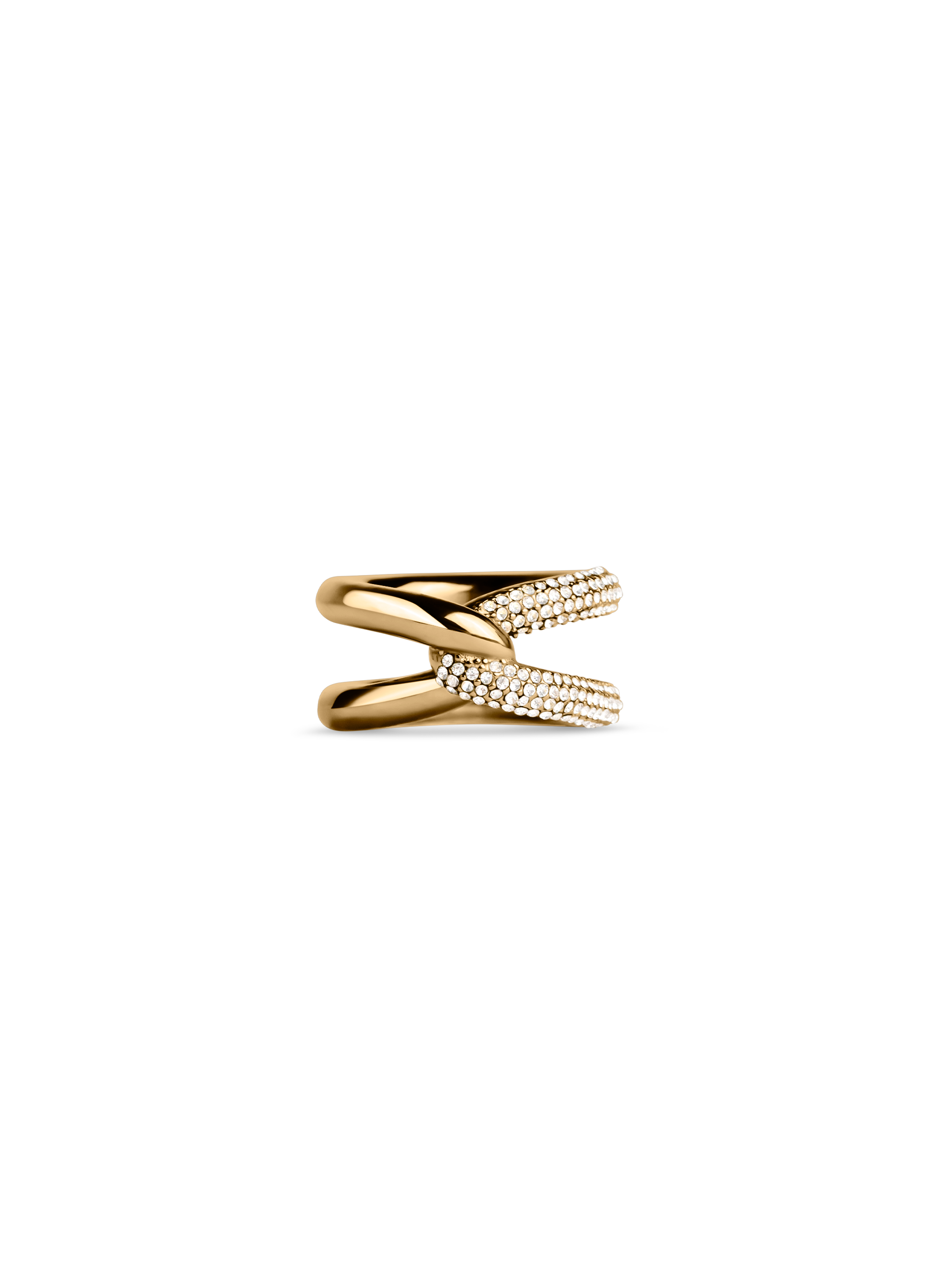 evoke pave ring 18k waterproof gold PVD plated steel